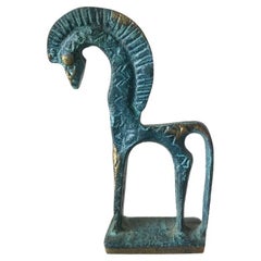 Sculpture miniature de cheval étrusque en bronze dans le style de Frederick Weinberg