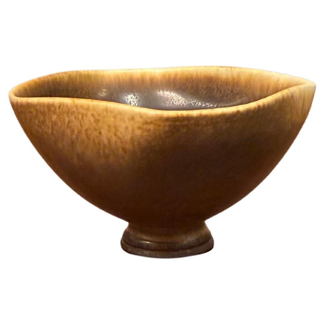 Miniature Brown Ceramic Bowl, Berndt Friberg, Gustavsberg - 1977 For Sale