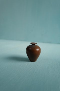 Miniature brown ceramic vase by Berndt Friberg, Gustavsberg, Sweden 1950s