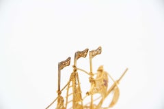 Miniature caravel in gilded silver