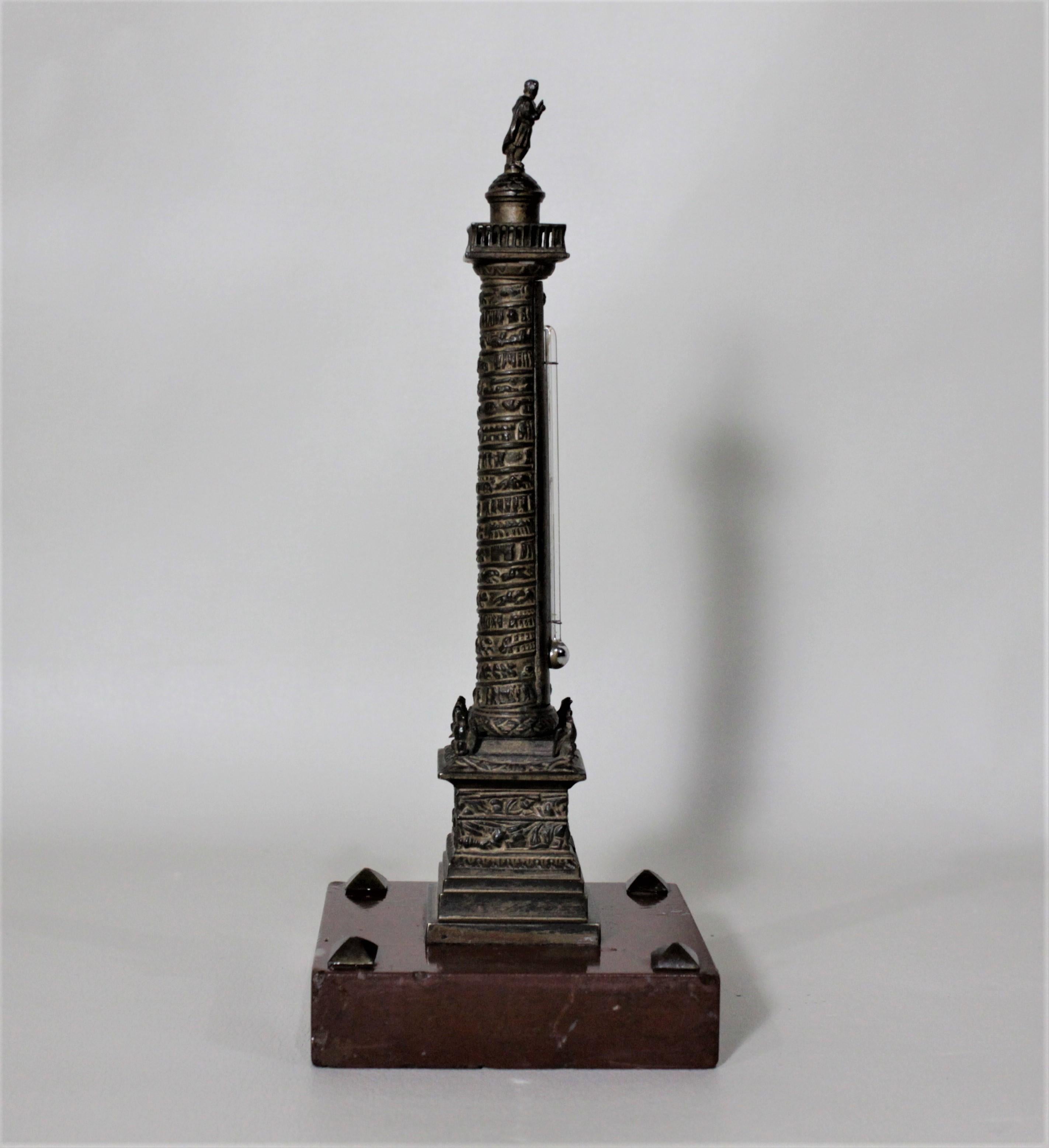 Victorian Miniature Cast Bronze Grand Tour Architectural Model and Desk Thermometer For Sale