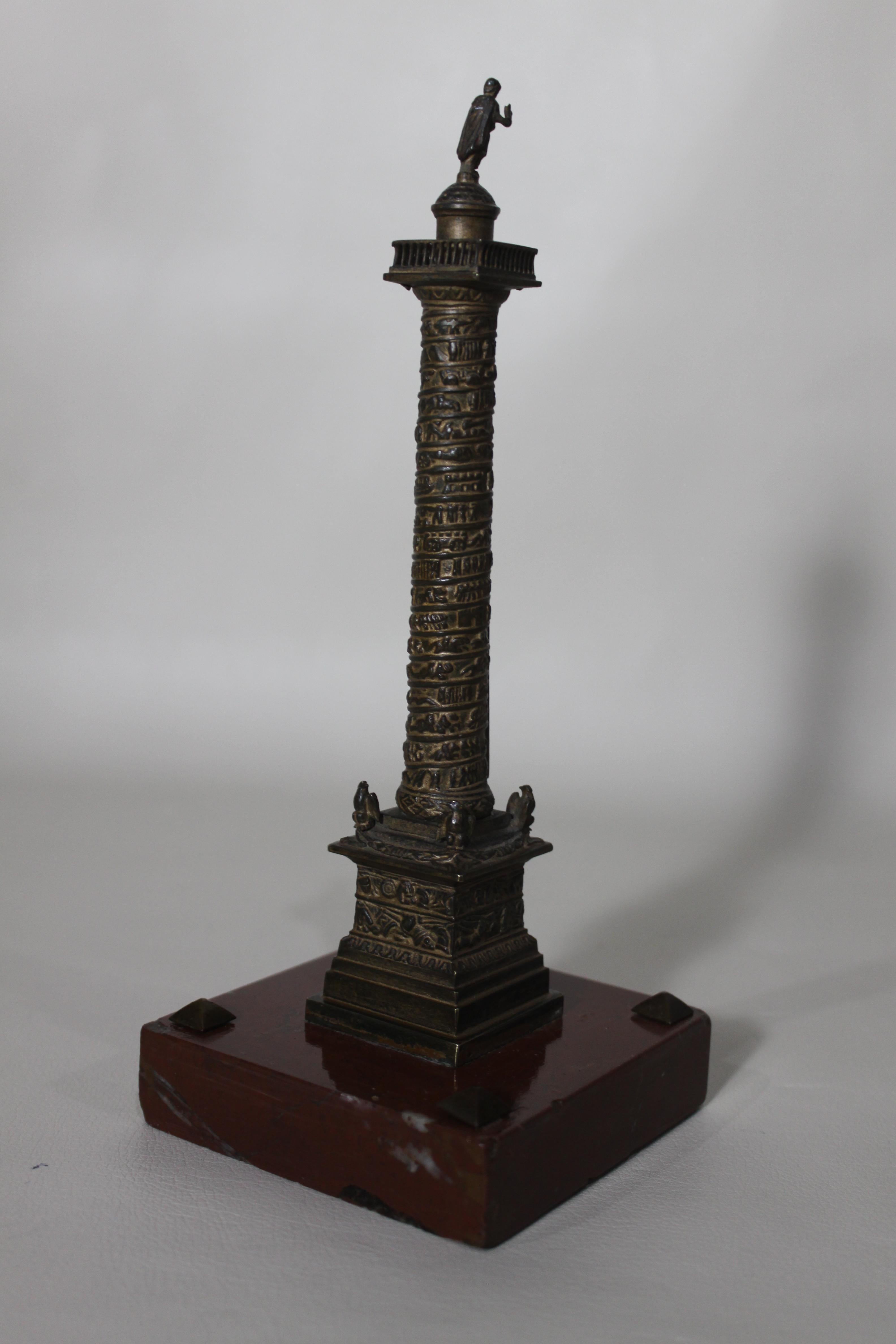 19th Century Miniature Cast Bronze Grand Tour Architectural Model and Desk Thermometer For Sale