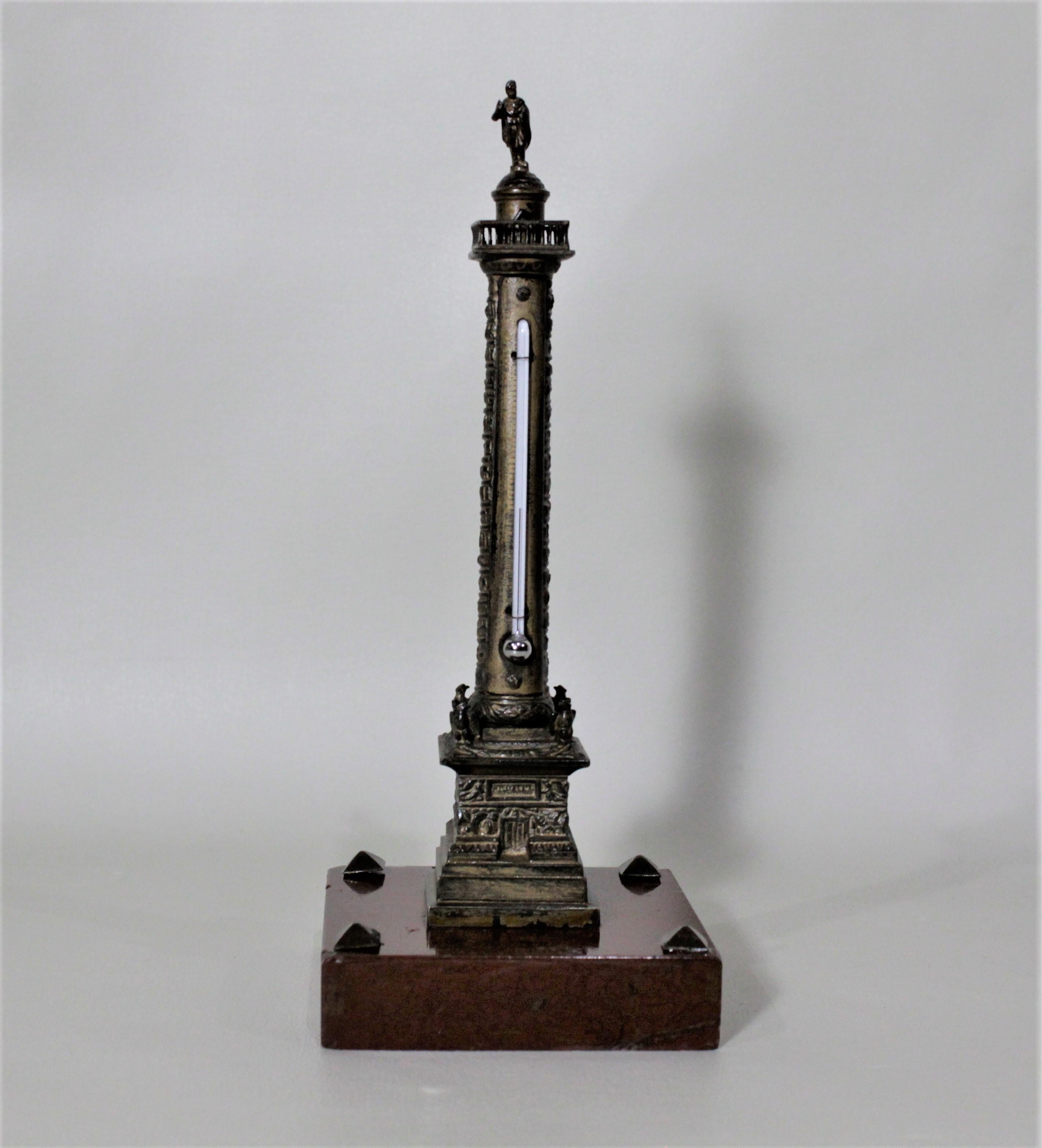 Miniature Cast Bronze Grand Tour Architectural Model and Desk Thermometer For Sale 1