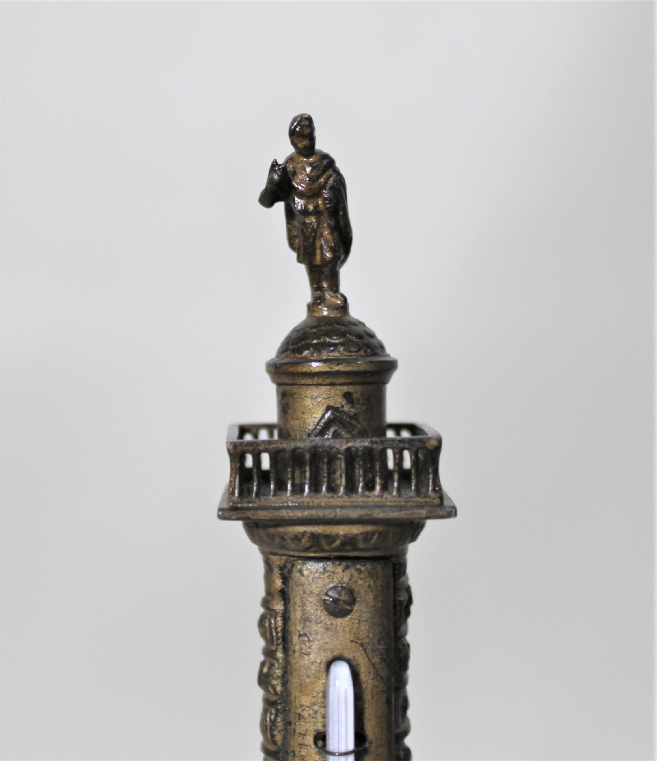 Miniature Cast Bronze Grand Tour Architectural Model and Desk Thermometer For Sale 2