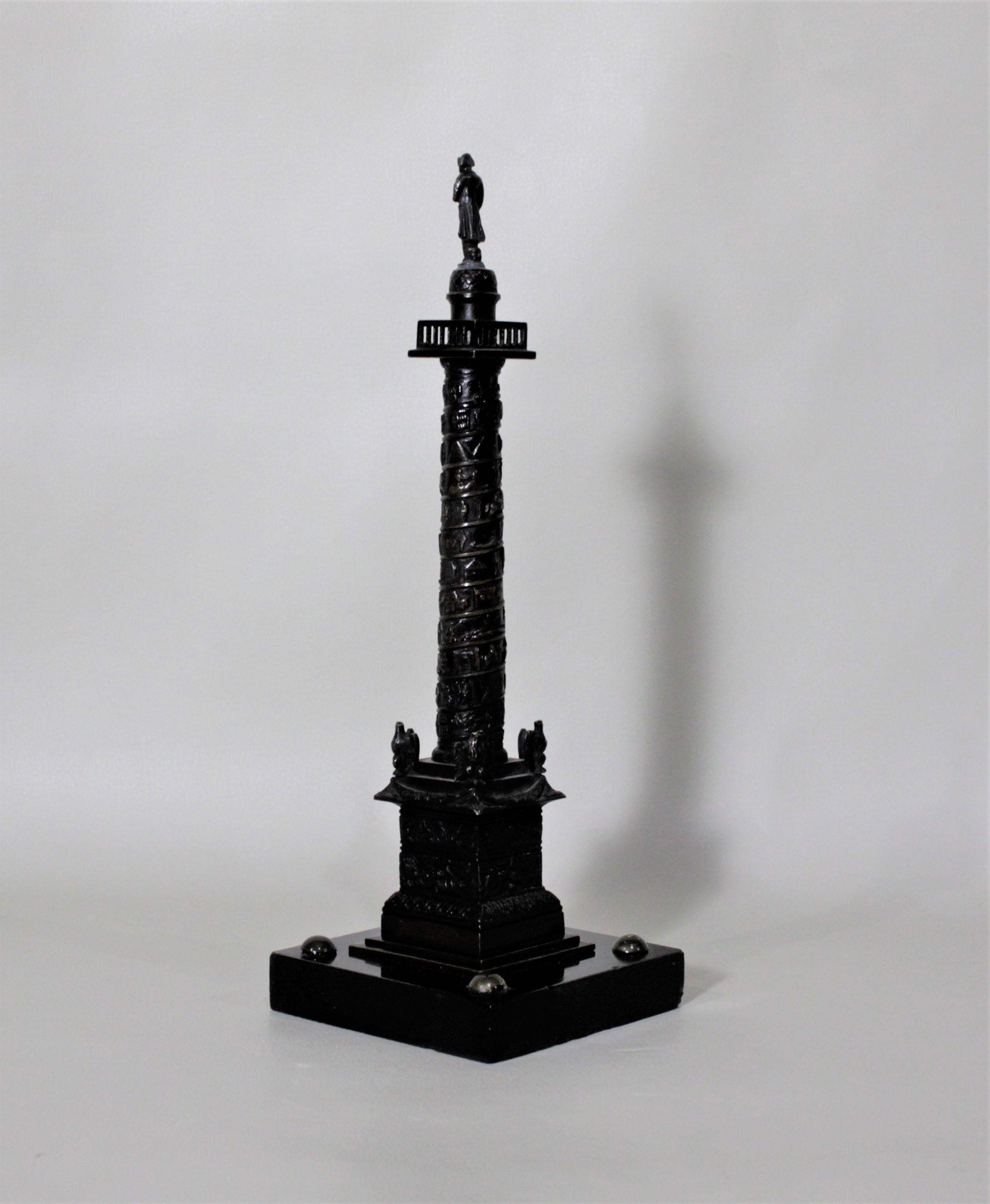 Miniature Cast Bronze Grand Tour Architectural Sculpture of the Trajan Column For Sale 2