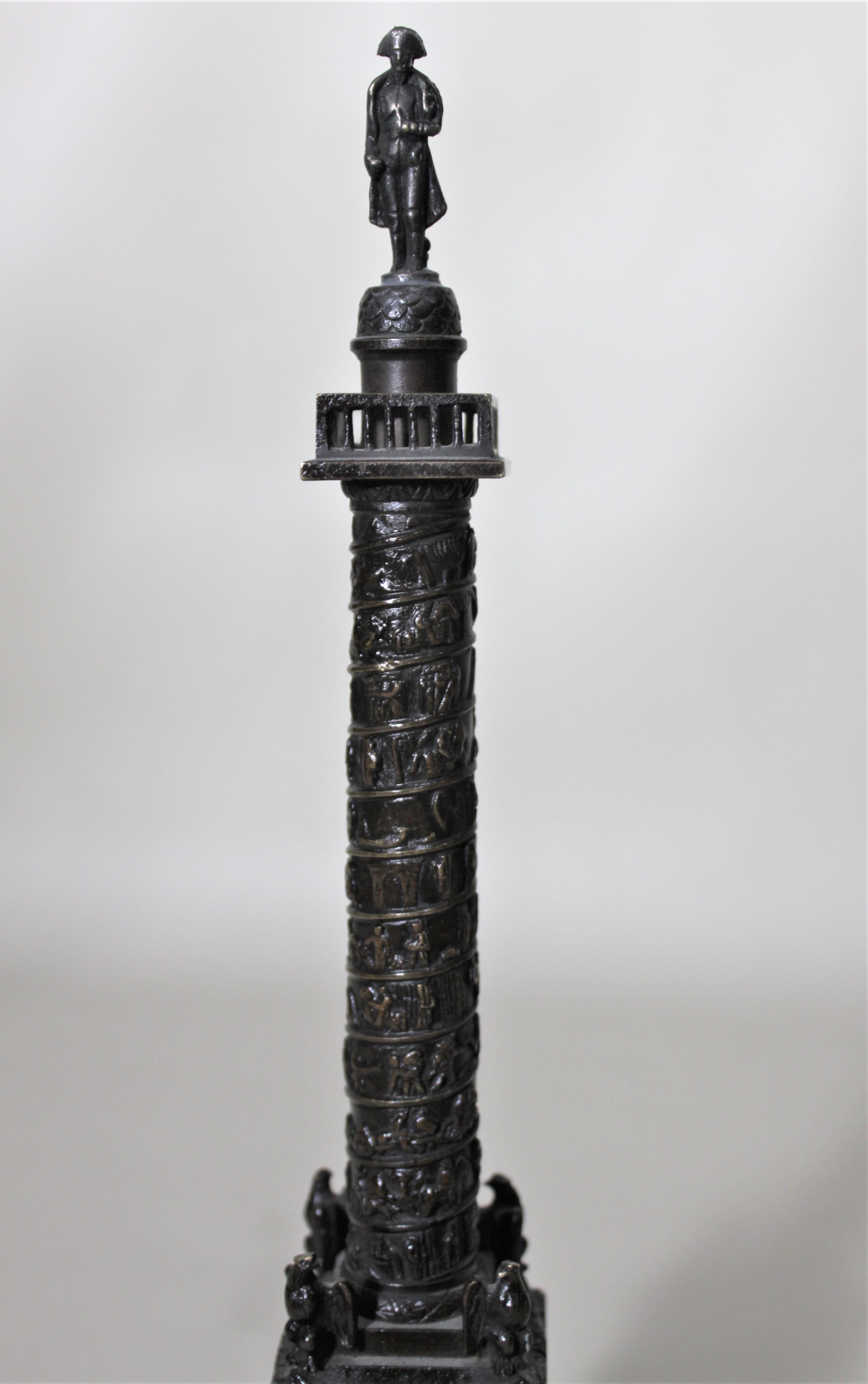 Miniature Cast Bronze Grand Tour Architectural Sculpture of the Trajan Column For Sale 3