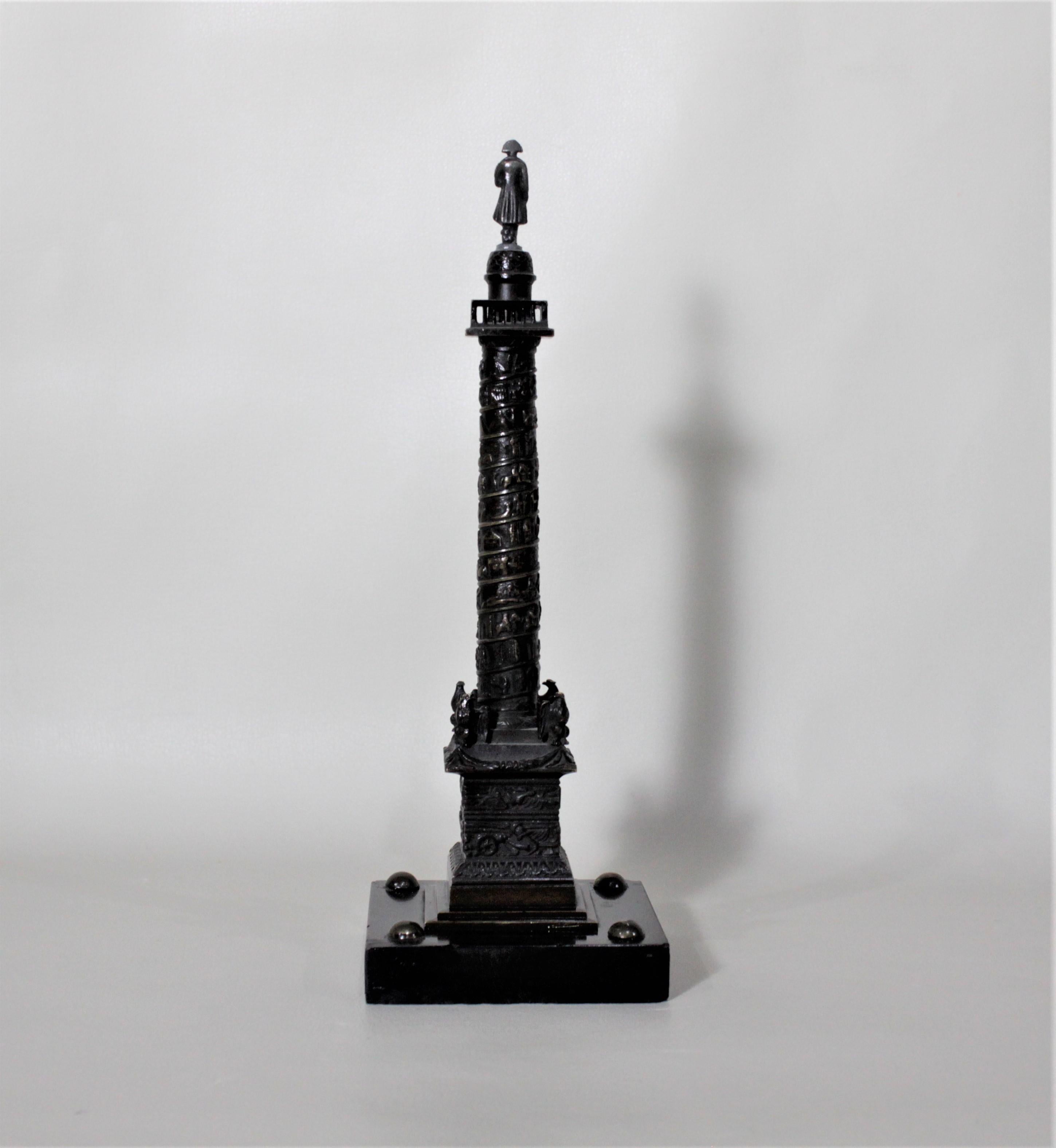 Victorian Miniature Cast Bronze Grand Tour Architectural Sculpture of the Trajan Column For Sale