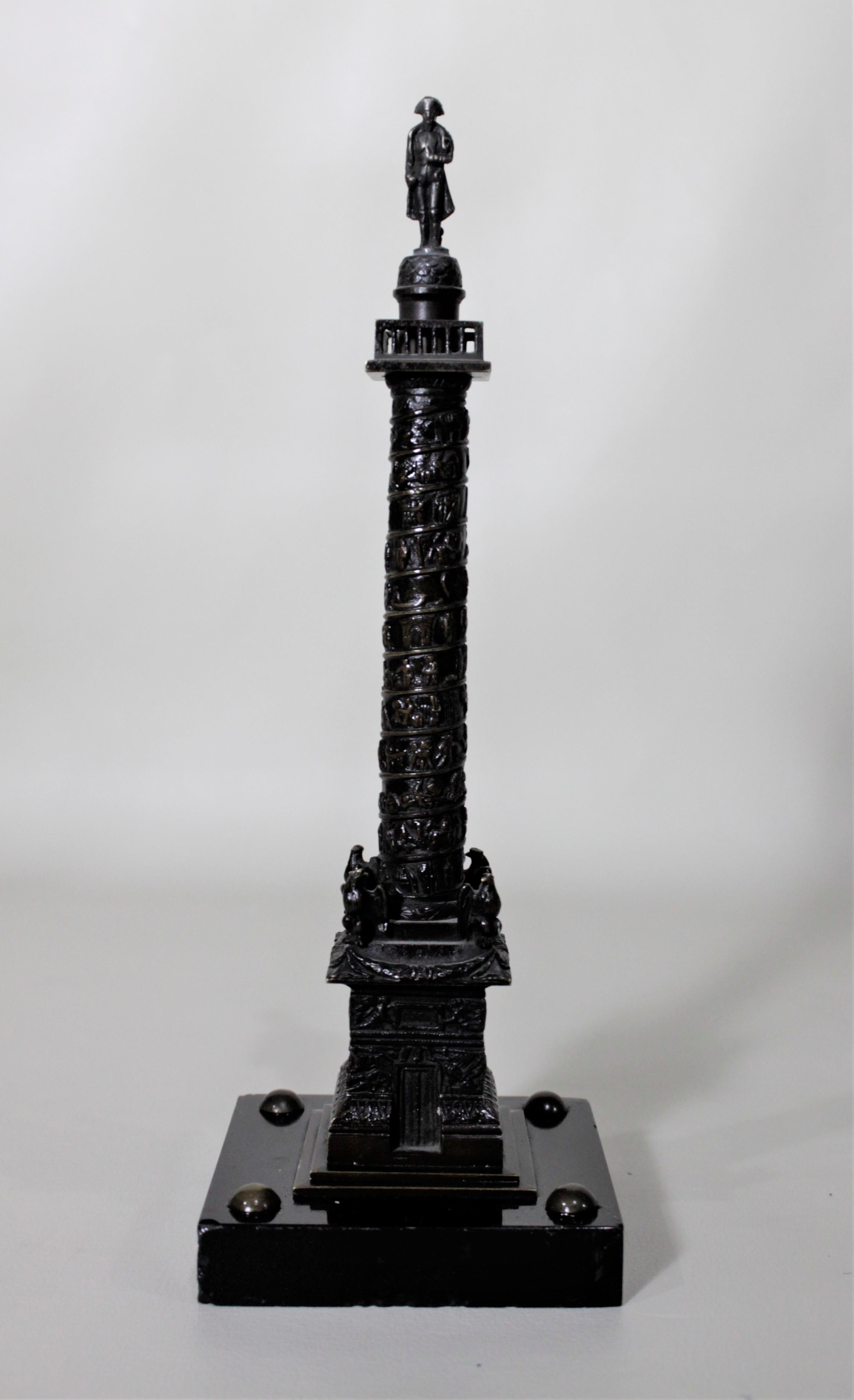 French Miniature Cast Bronze Grand Tour Architectural Sculpture of the Trajan Column For Sale