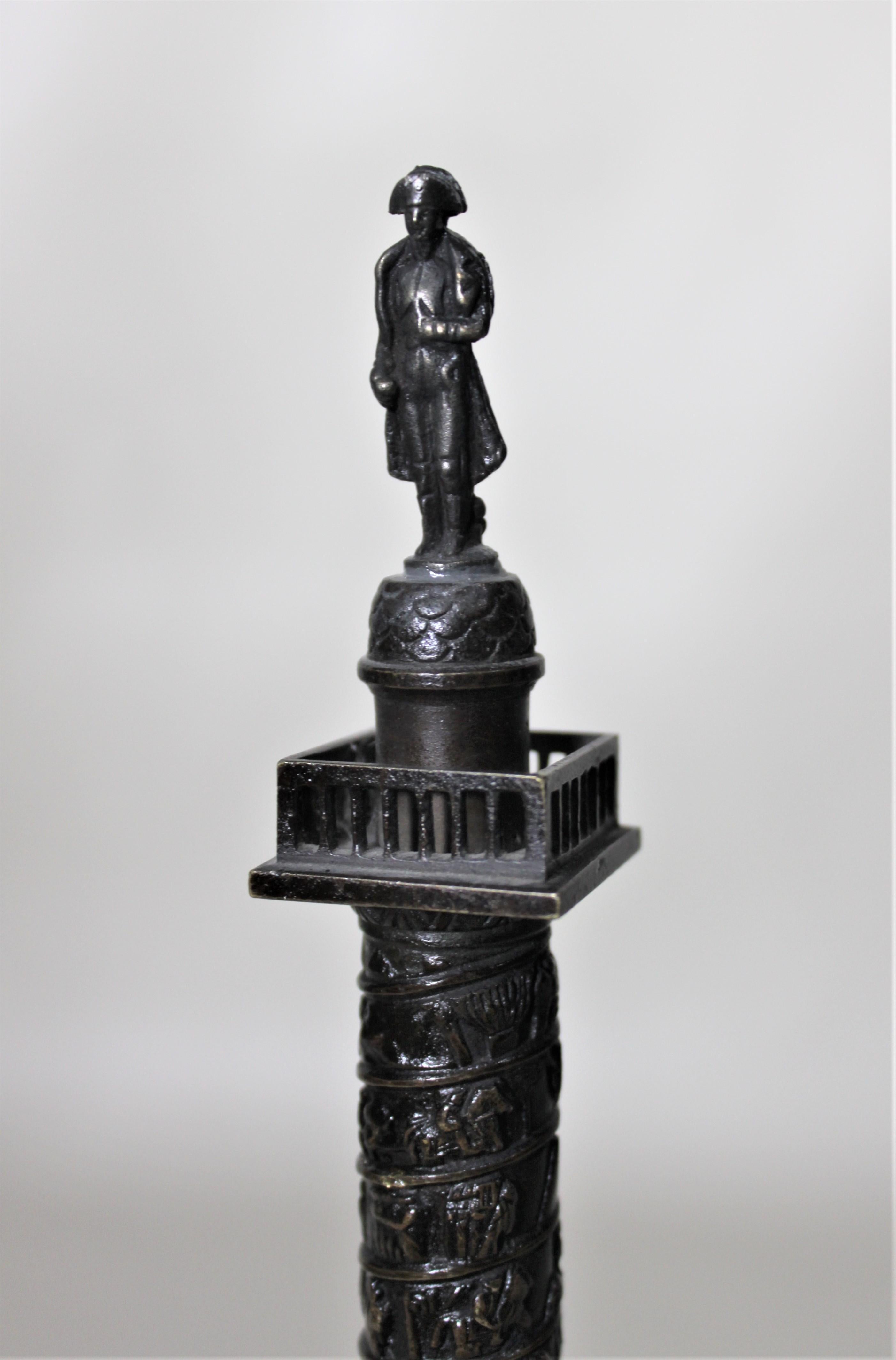 19th Century Miniature Cast Bronze Grand Tour Architectural Sculpture of the Trajan Column For Sale