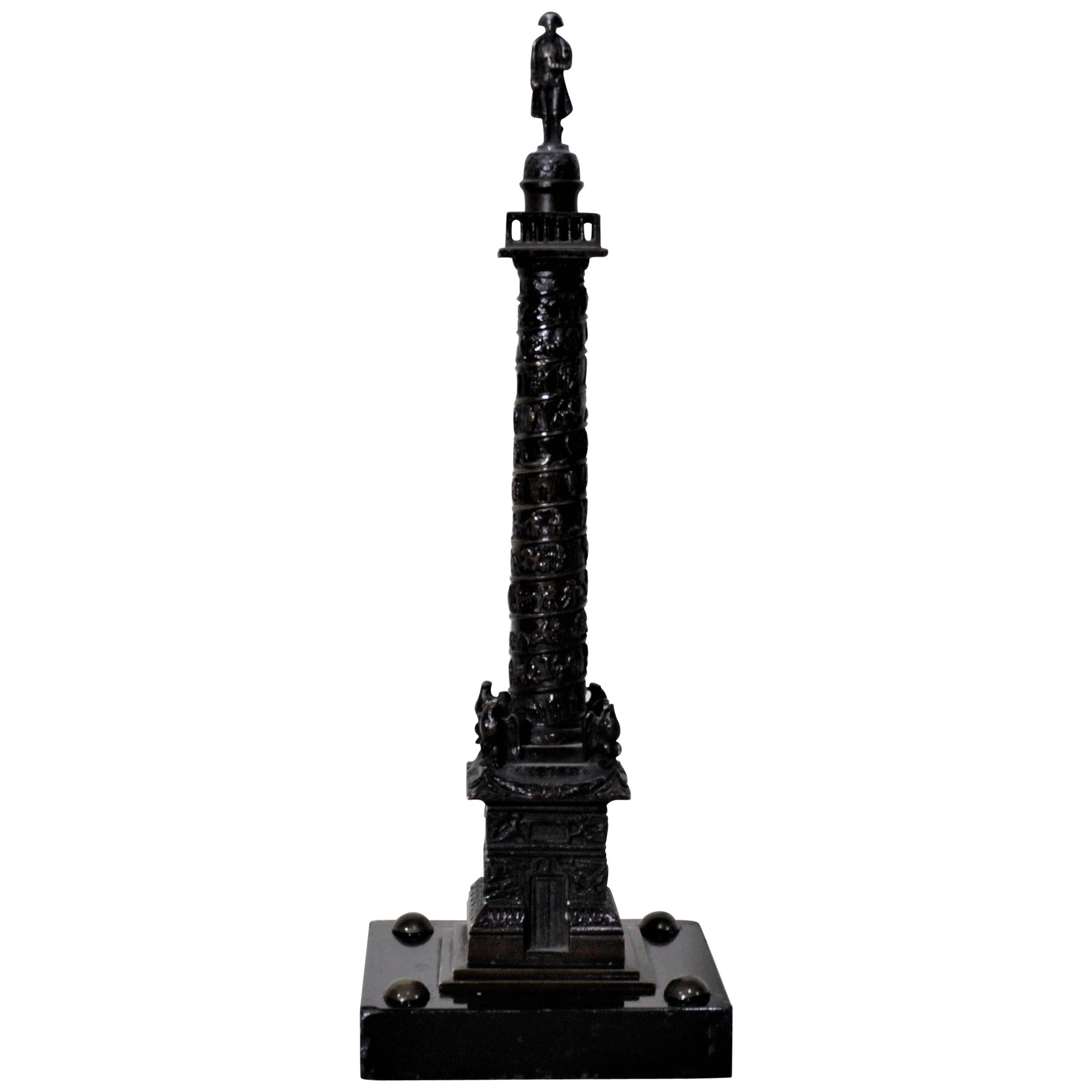 Miniature Cast Bronze Grand Tour Architectural Sculpture of the Trajan Column