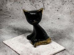 Miniature Cat Figurine by Walter Bosse, circa 1950s
