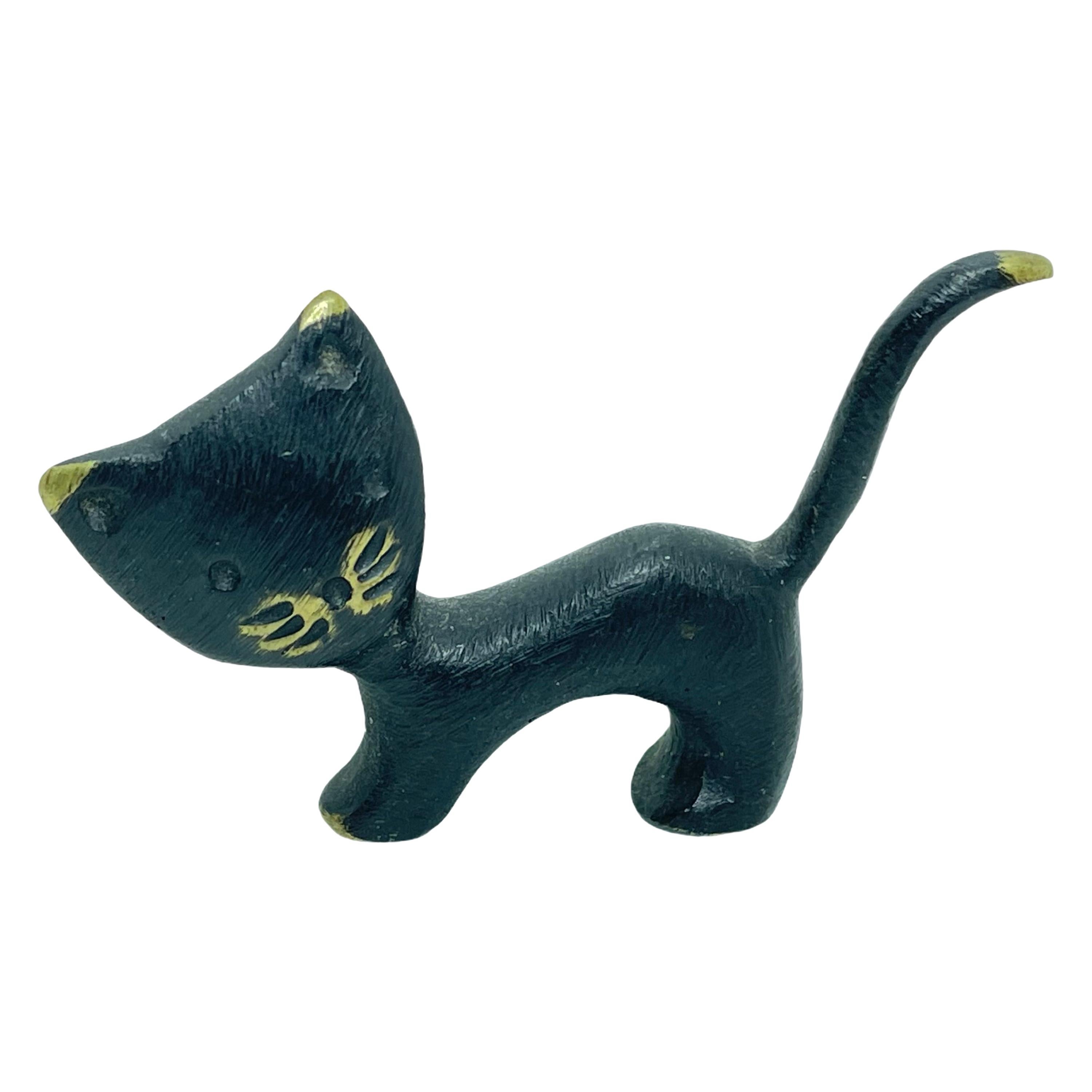 Miniature Cat Figurine by Walter Bosse, circa 1950s For Sale