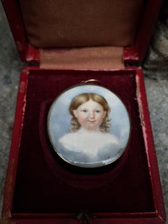 Miniature Child Portrait Pendant Gold