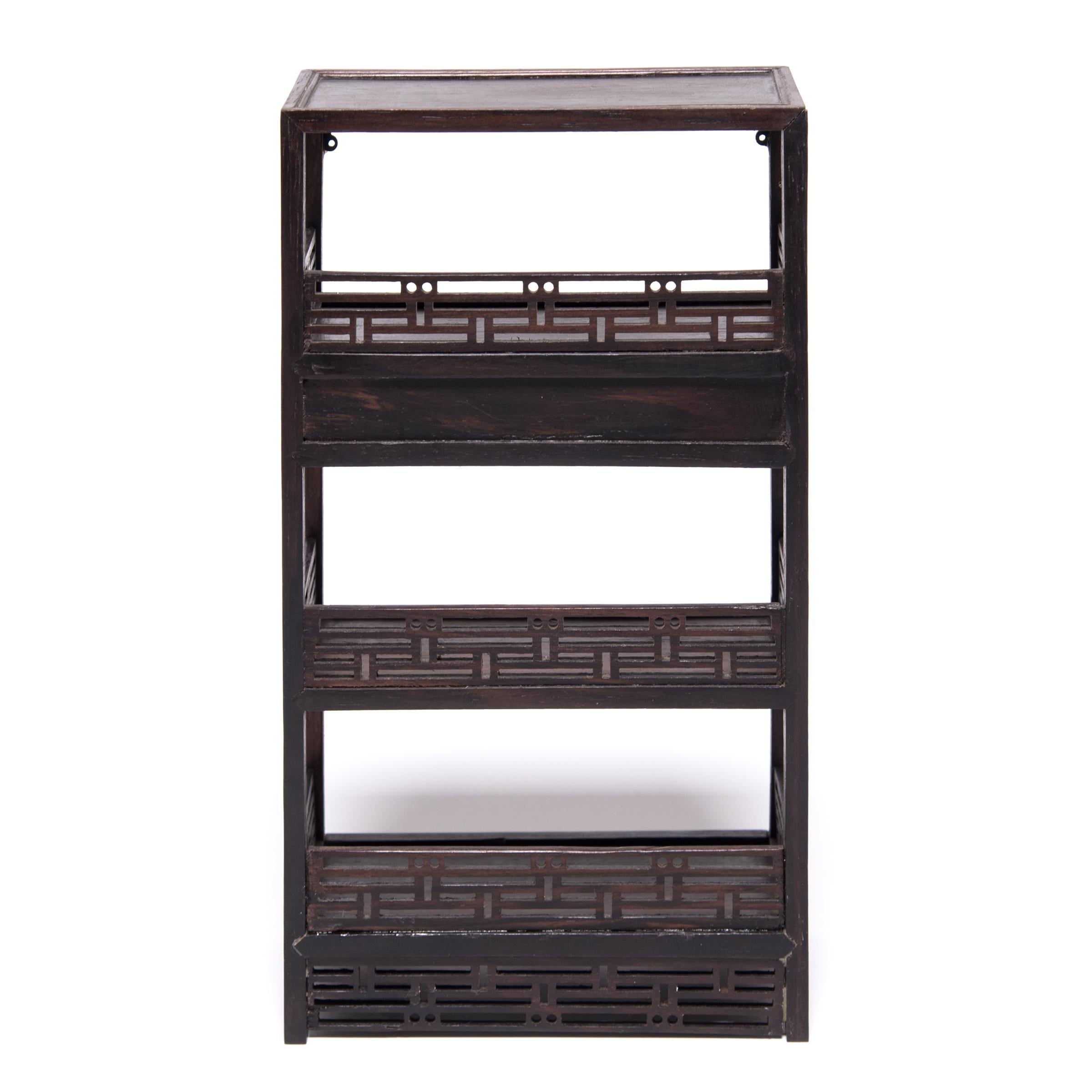 Contemporary Miniature Chinese Hardwood Bookcase For Sale