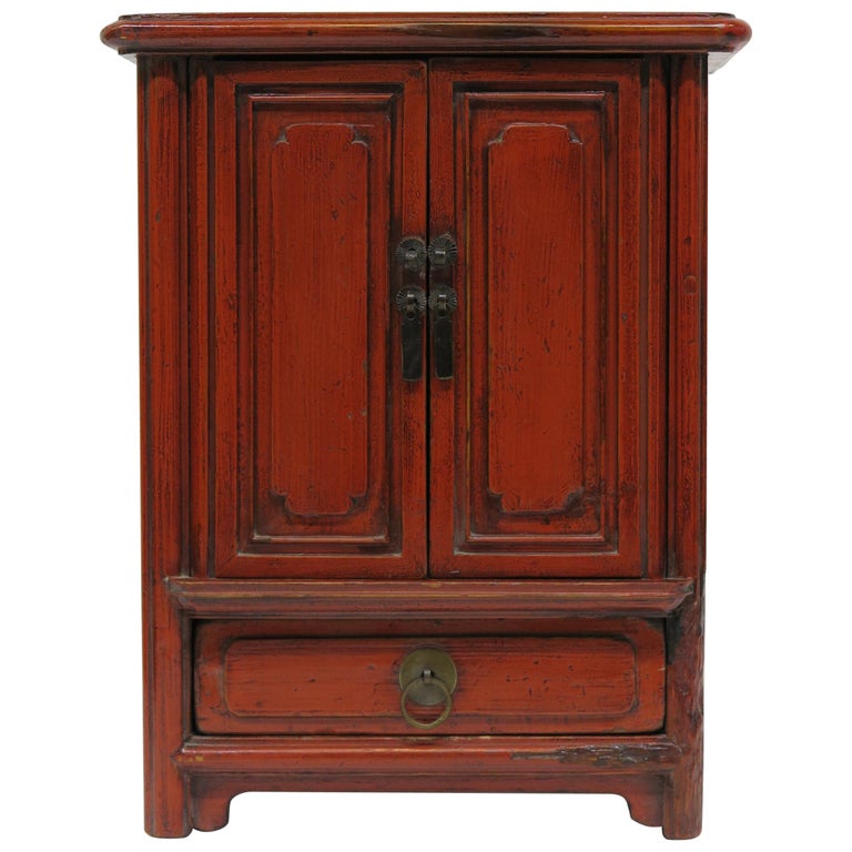 Miniature Chinese Red Cabinet at 1stDibs
