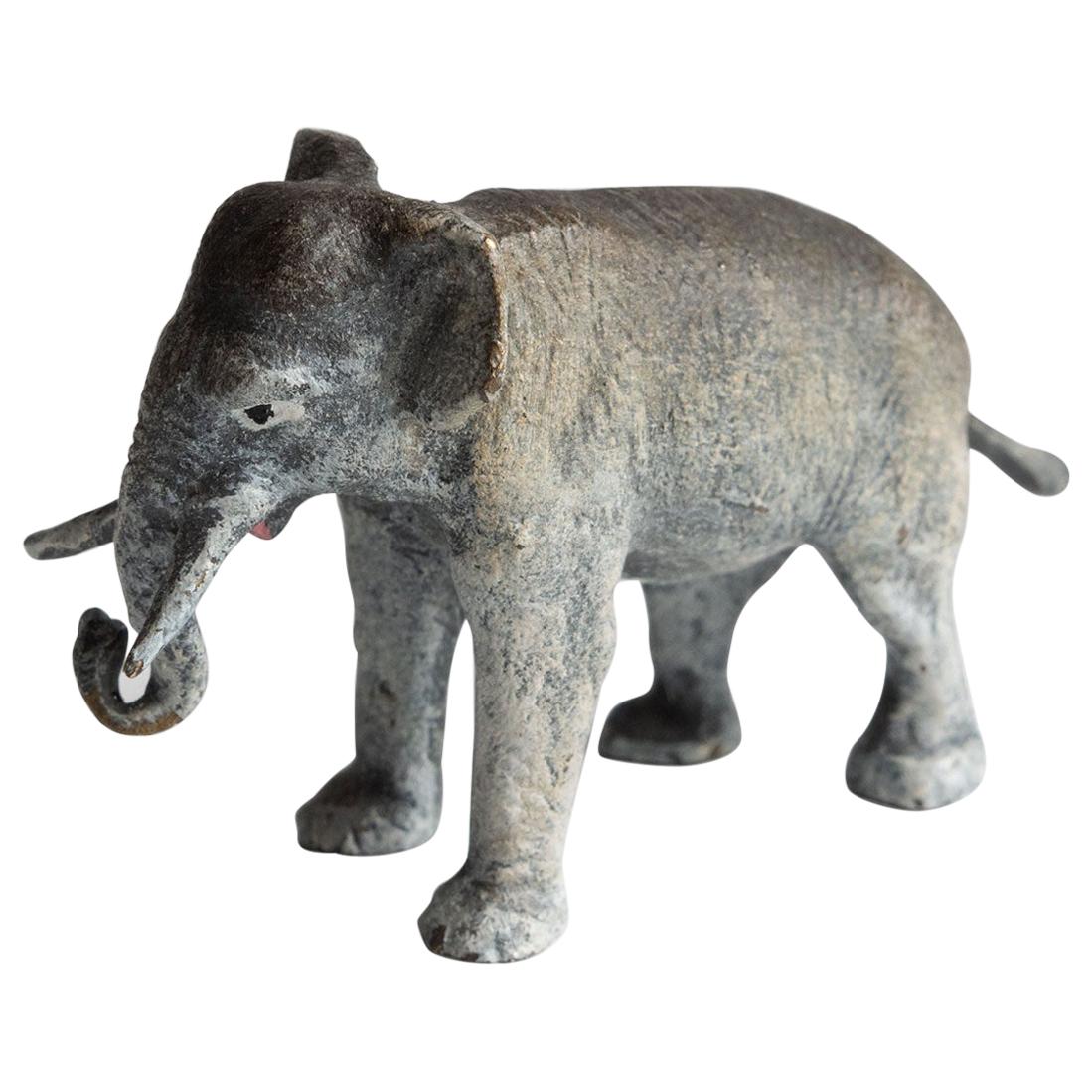 Miniature Cold Painted / Enameled Bronze Elephant