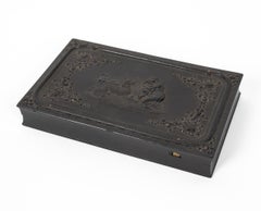 Miniature Daguerreotype Family Portraits with Hand Coloring in Gutta Percha Case