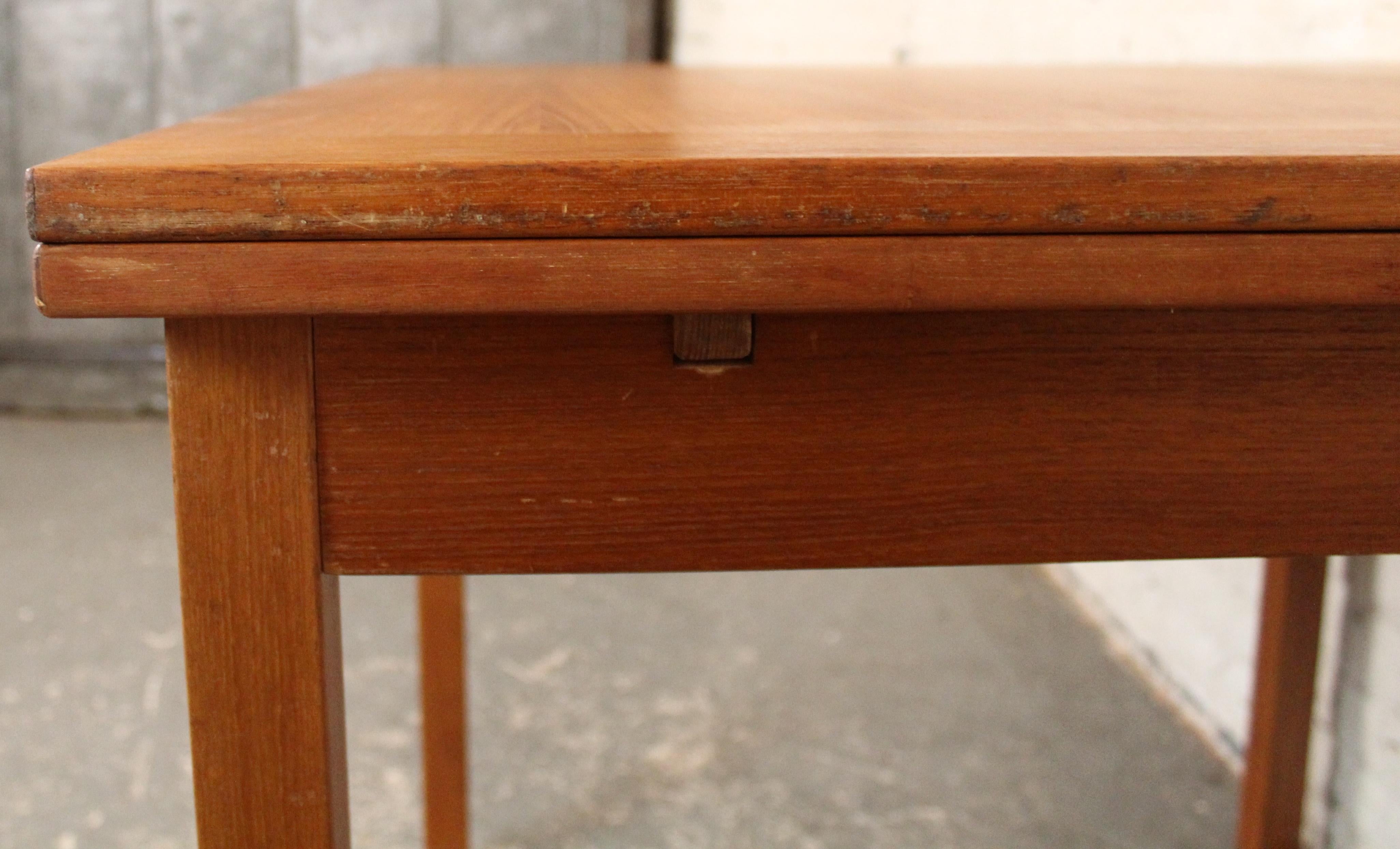 Miniature Danish Teak Draw-Leaf Table For Sale 6