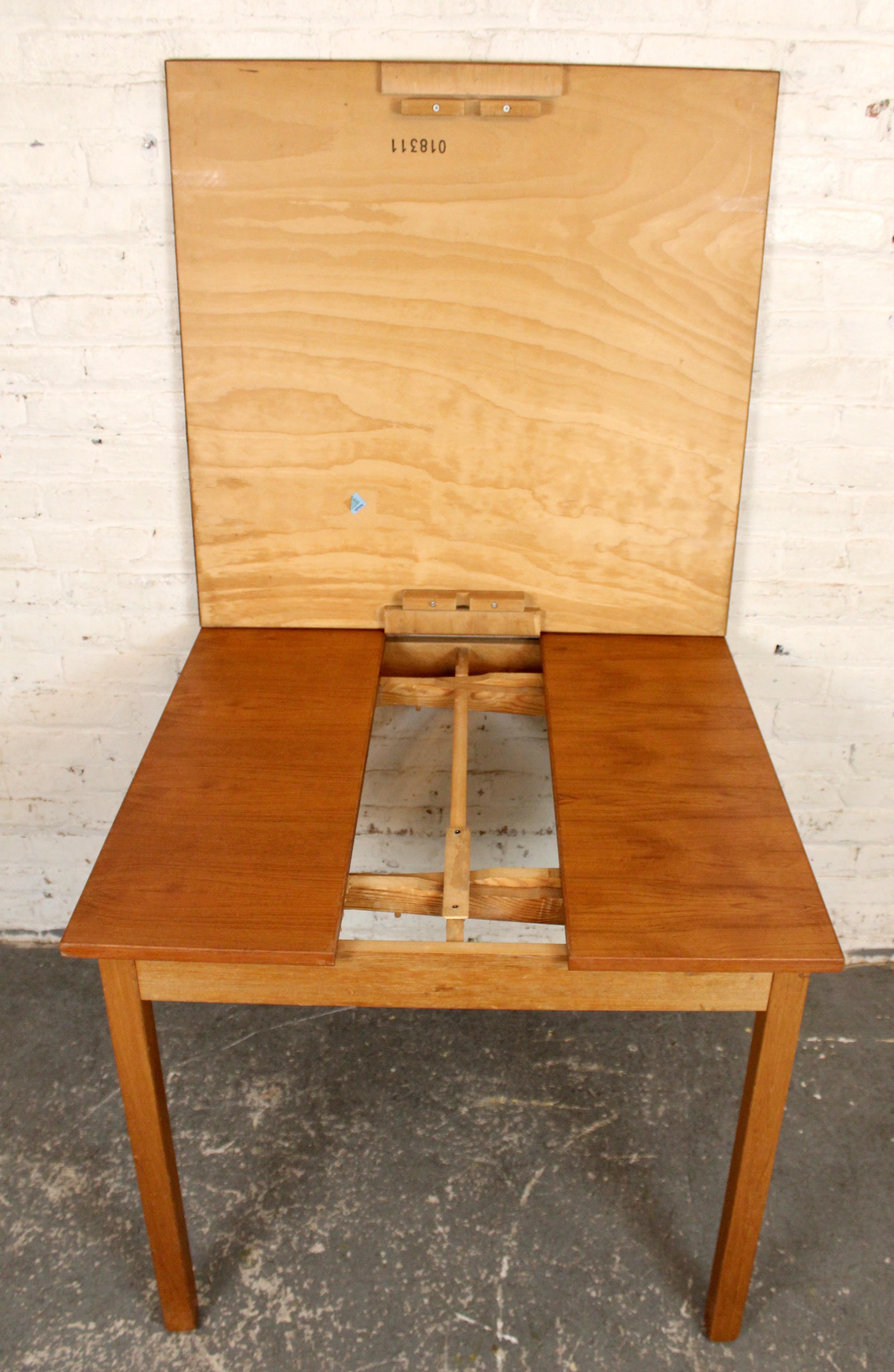 Miniature Danish Teak Draw-Leaf Table For Sale 3