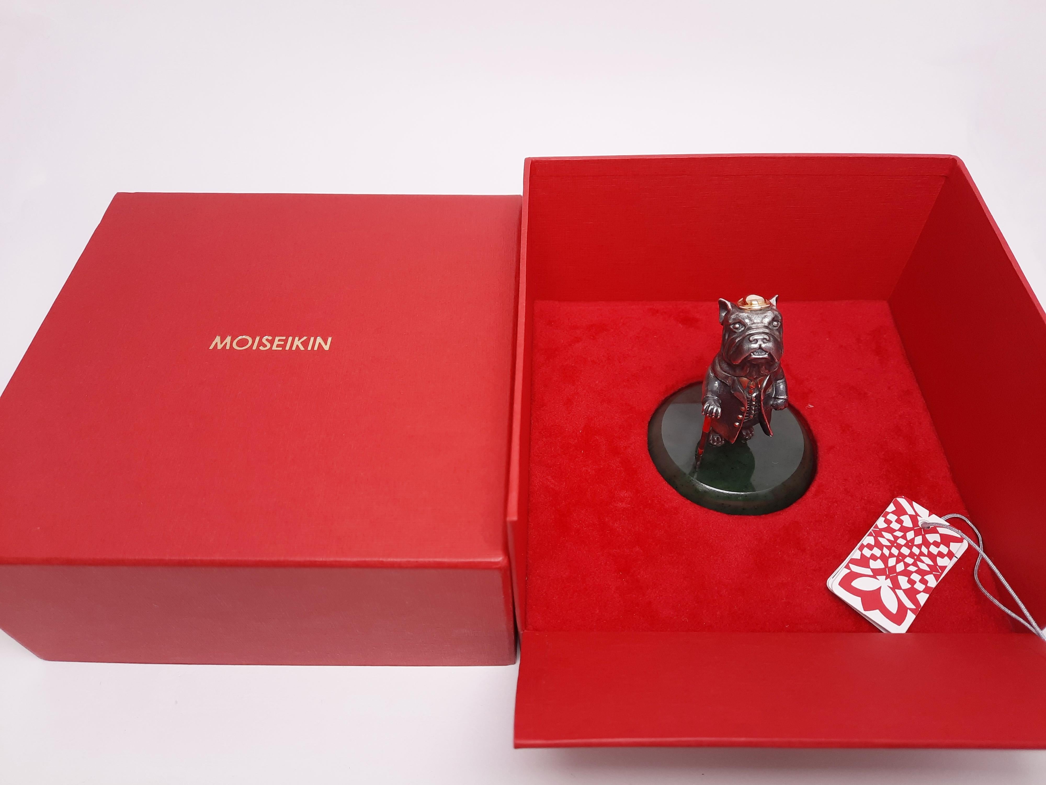 Talismán de perro miniatura de plata auténtica chapado en oro Dr. Watson Corte redondo en venta