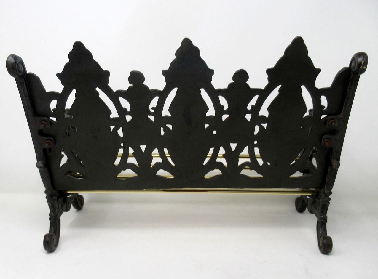 20th Century Miniature Dolls House Cast Iron and Brass Seat Bench Chair Attrib. Coalbrookdale