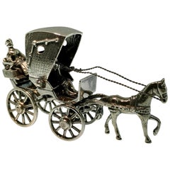 Miniature, Dutch Silver, Carriage with Horse