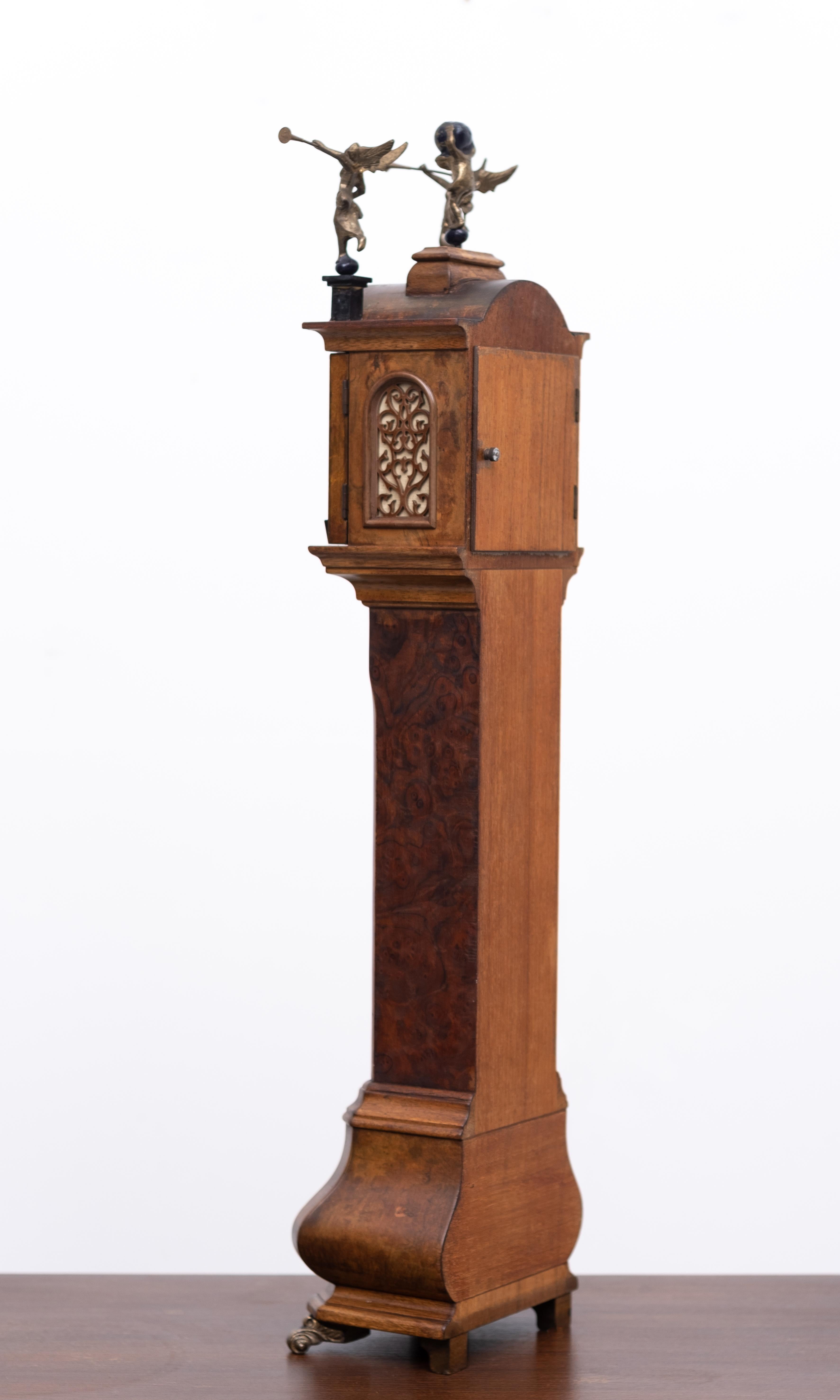 Miniature Dutch Walnut Long Case Clock For Sale 2