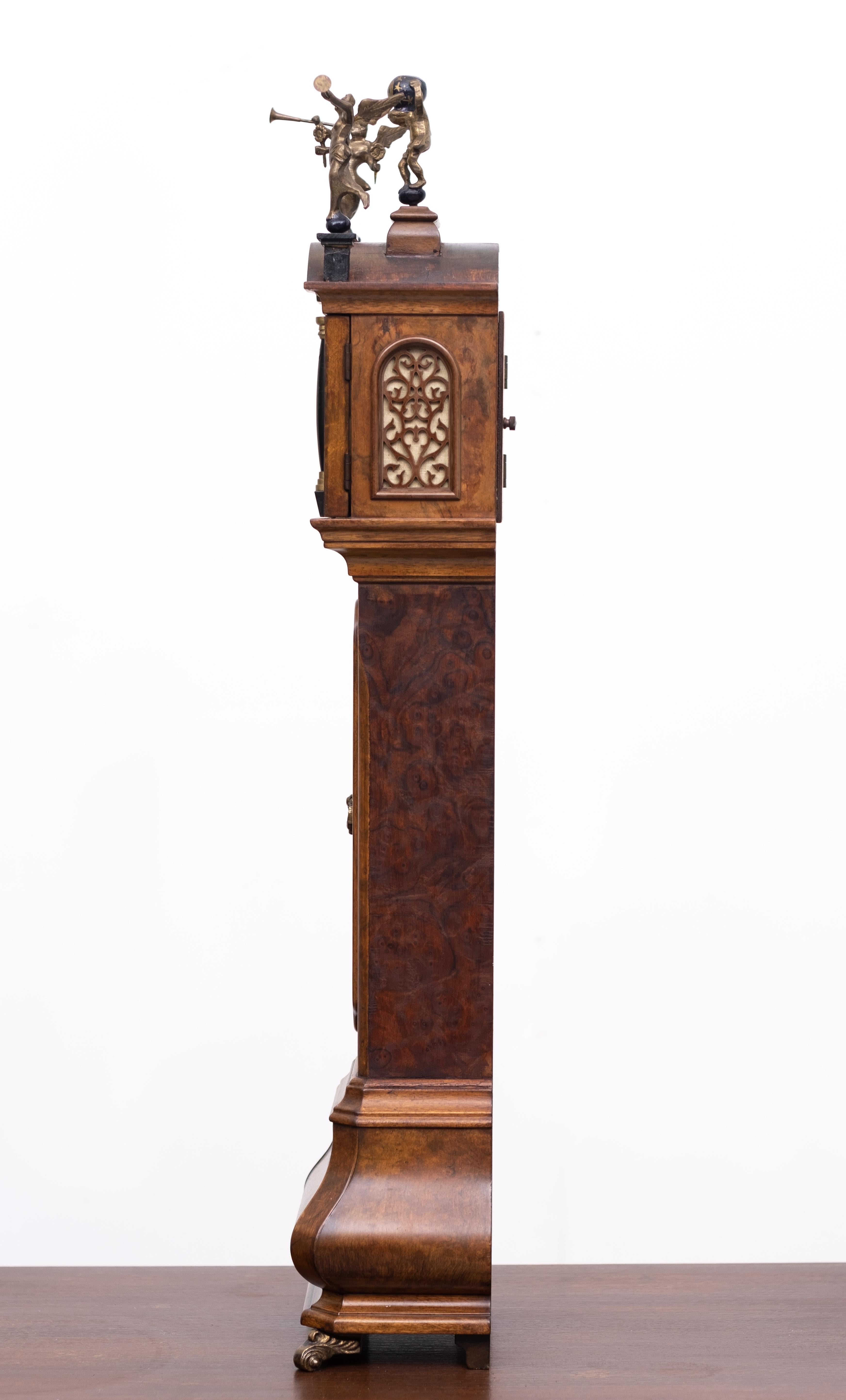 Miniature Dutch Walnut Long Case Clock For Sale 3