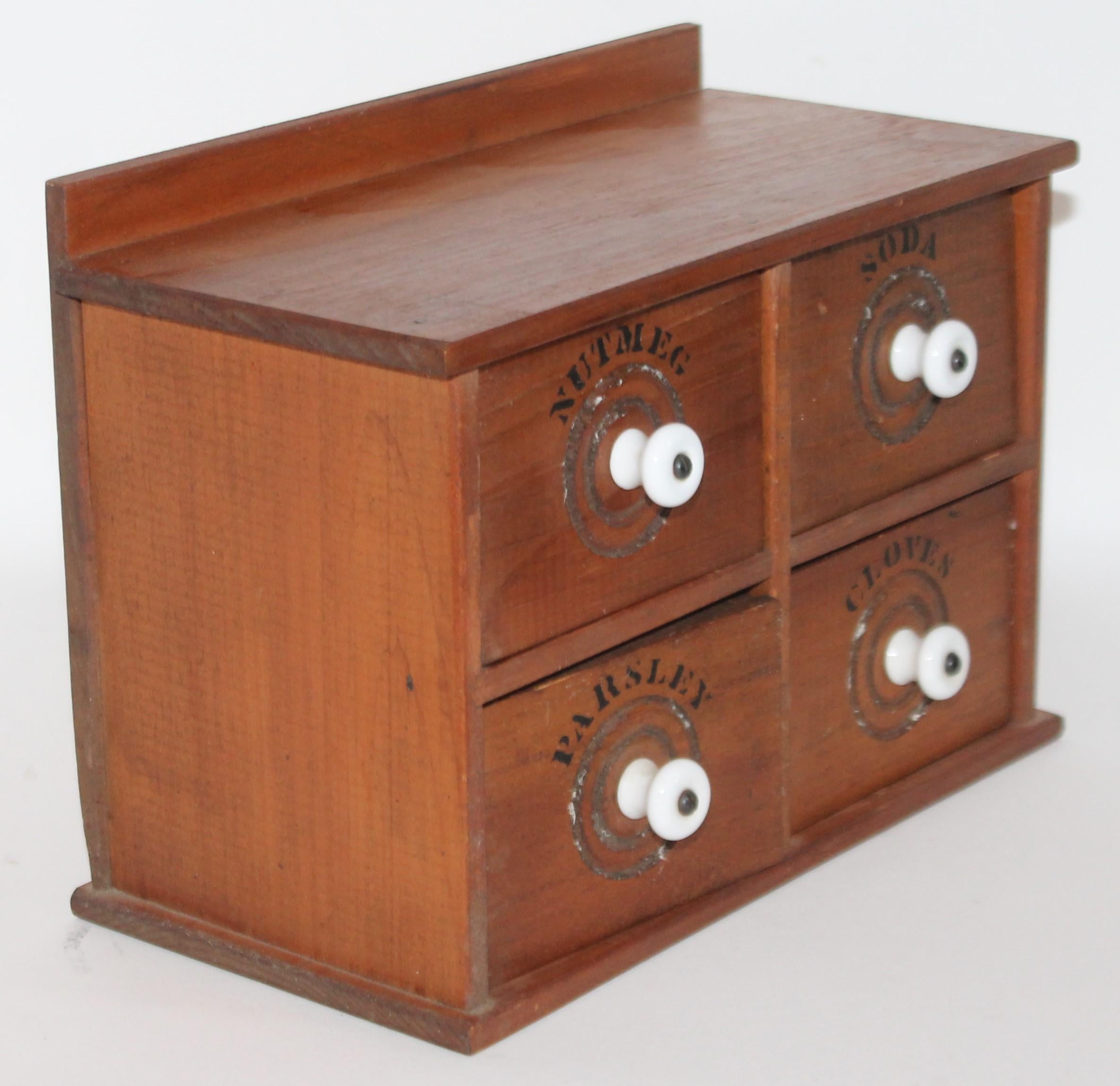 wooden spice box with drawers
