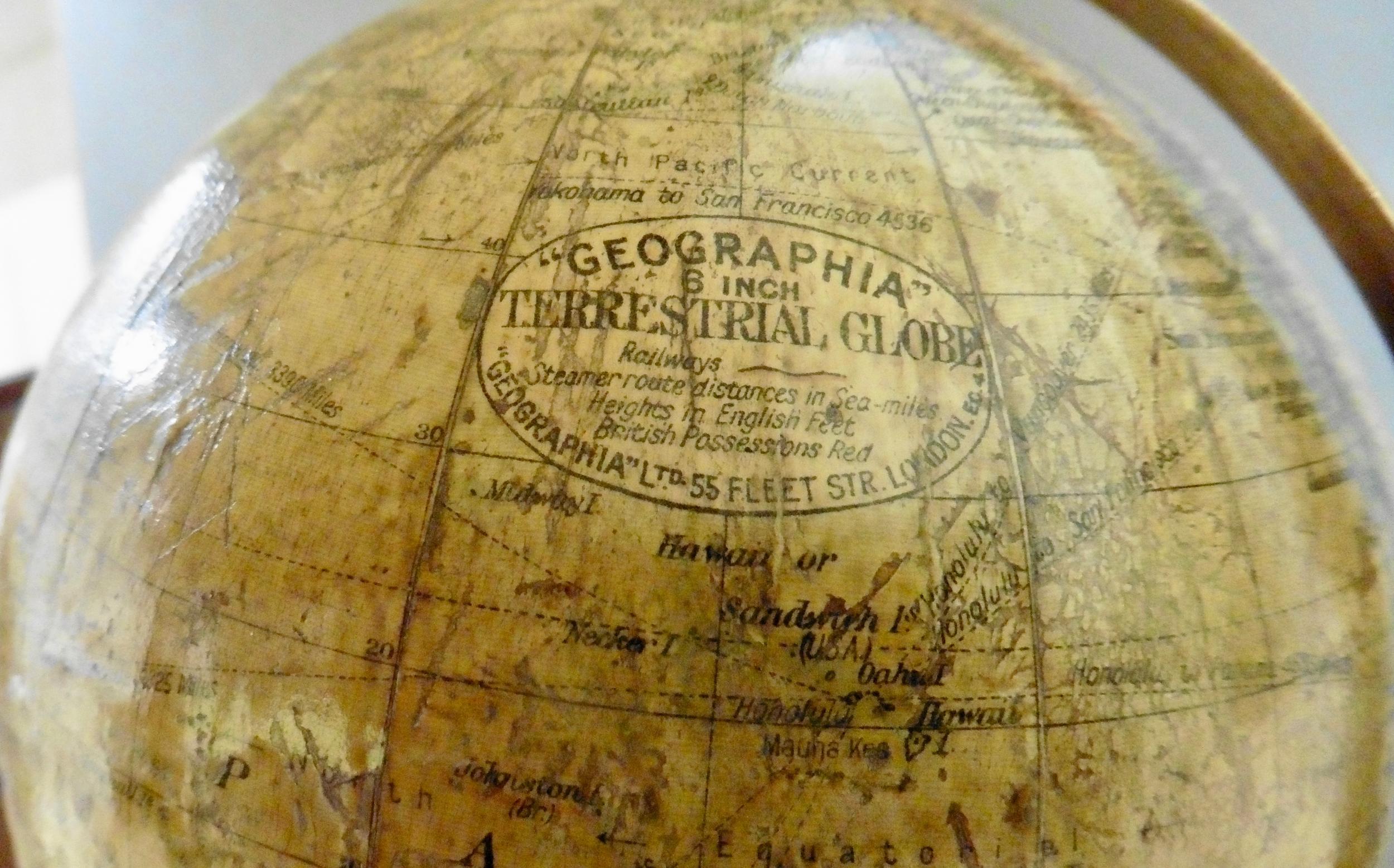 Miniature Edwardian Geographia Table Globe In Good Condition In Norwich, GB