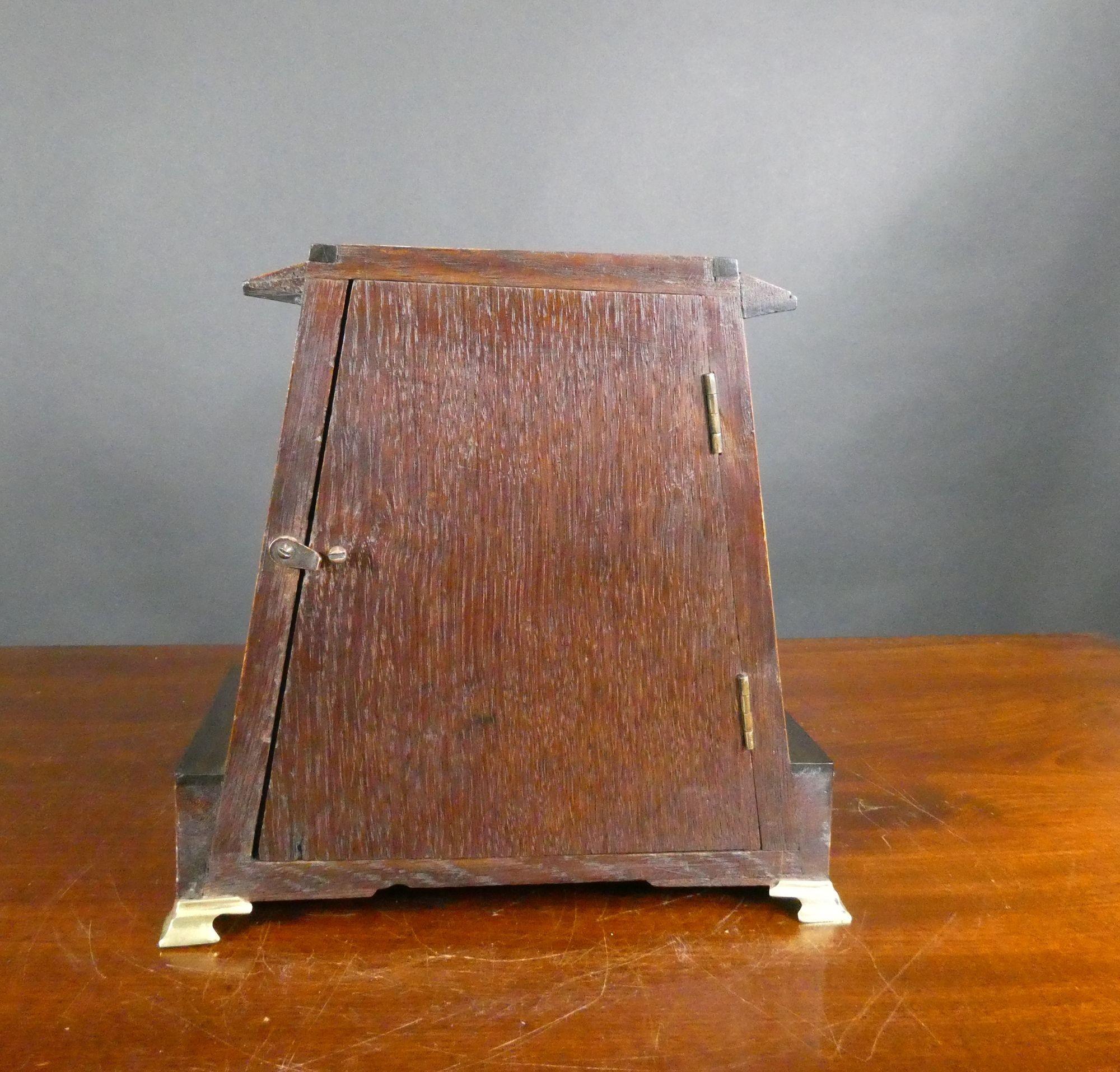English Miniature Egyptian Style Walnut Bracket Clock, Barraud & Lund, London For Sale