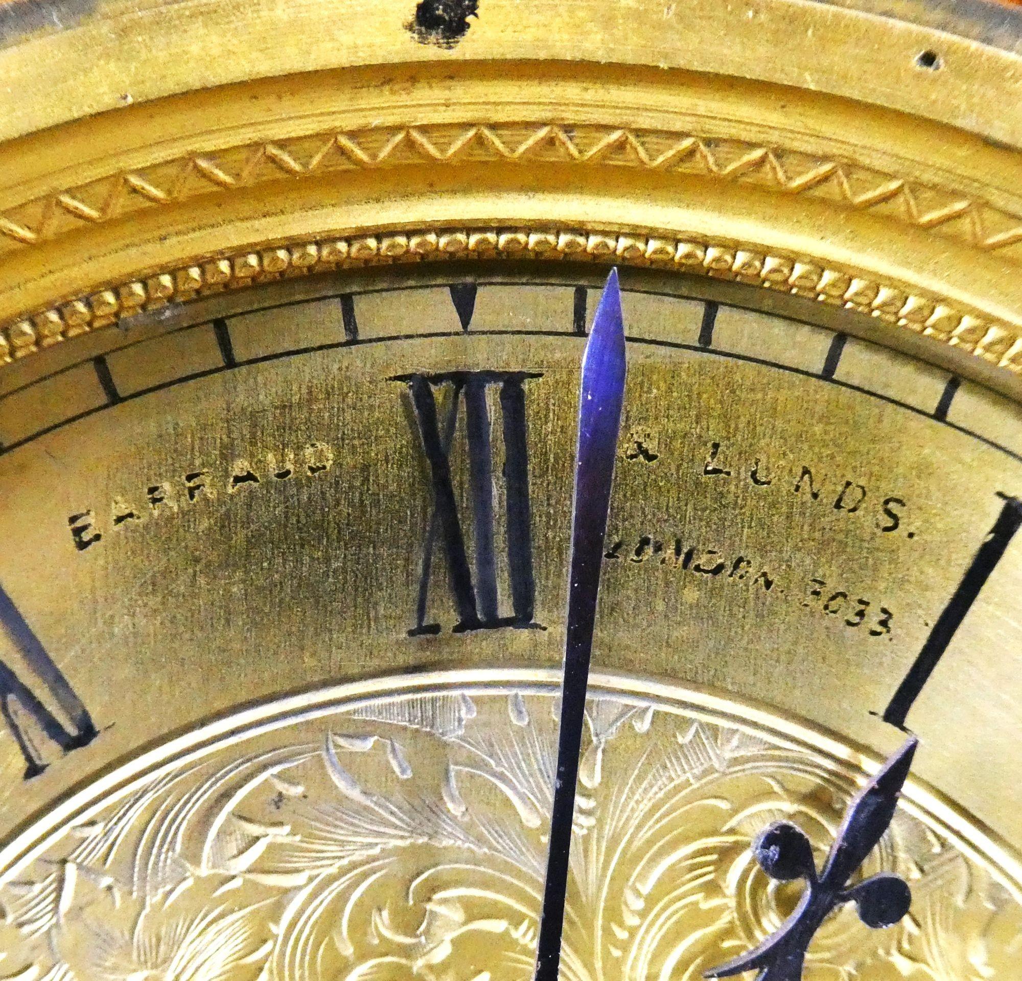 Miniature Egyptian Style Walnut Bracket Clock, Barraud & Lund, London For Sale 3