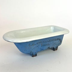 Miniature Enamel Bathtub Pipe Stand – A.B. Norrahammars Bruk, Sweden