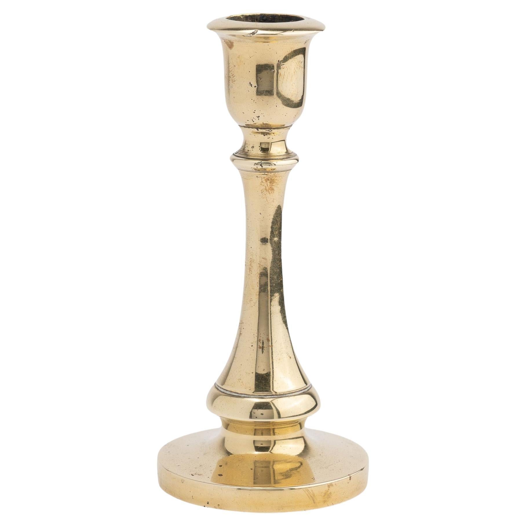 Miniature English cast brass candlestick, 1800-20