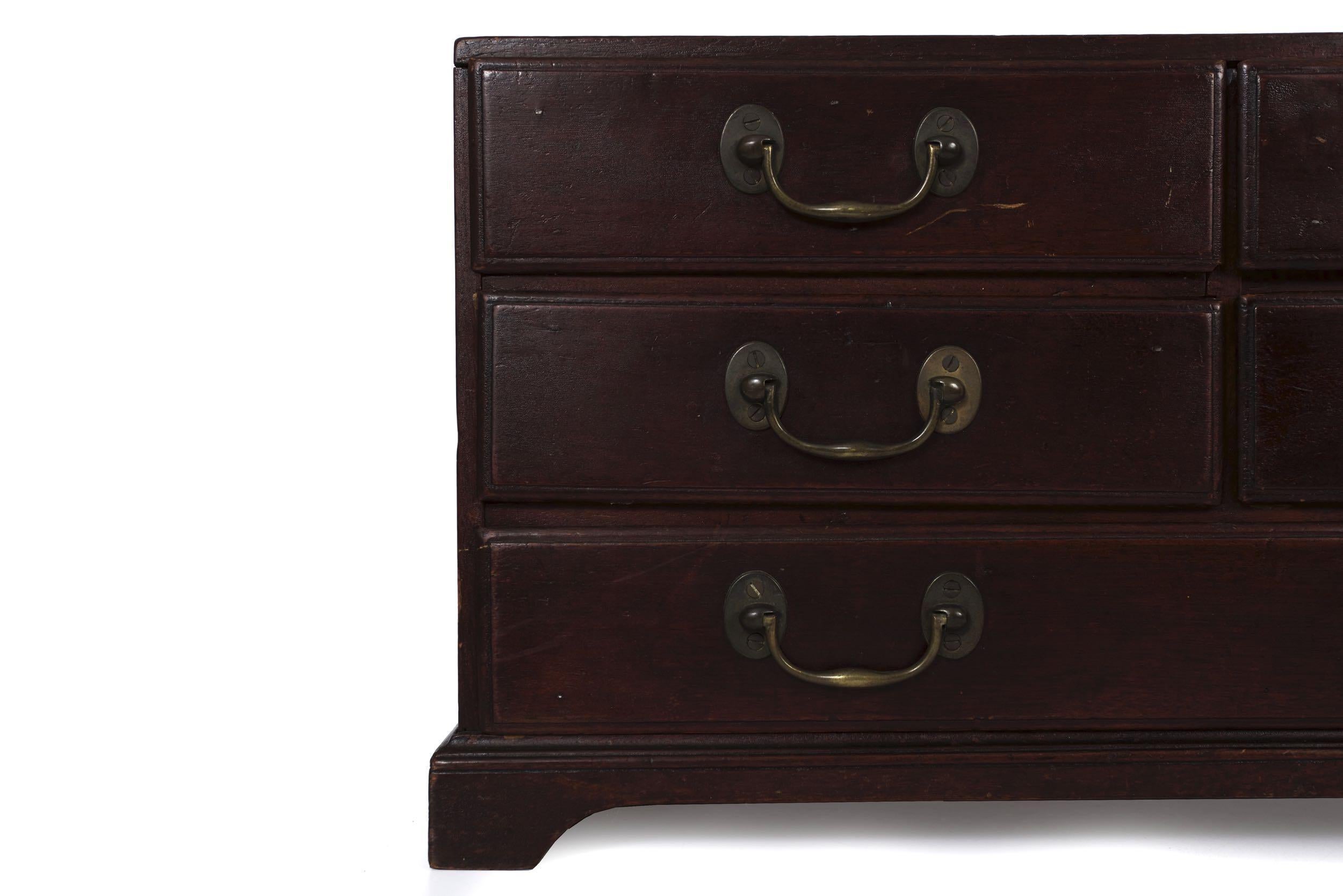 Miniature English George III Antique Mahogany Document Box Chest of Drawers In Good Condition For Sale In Shippensburg, PA