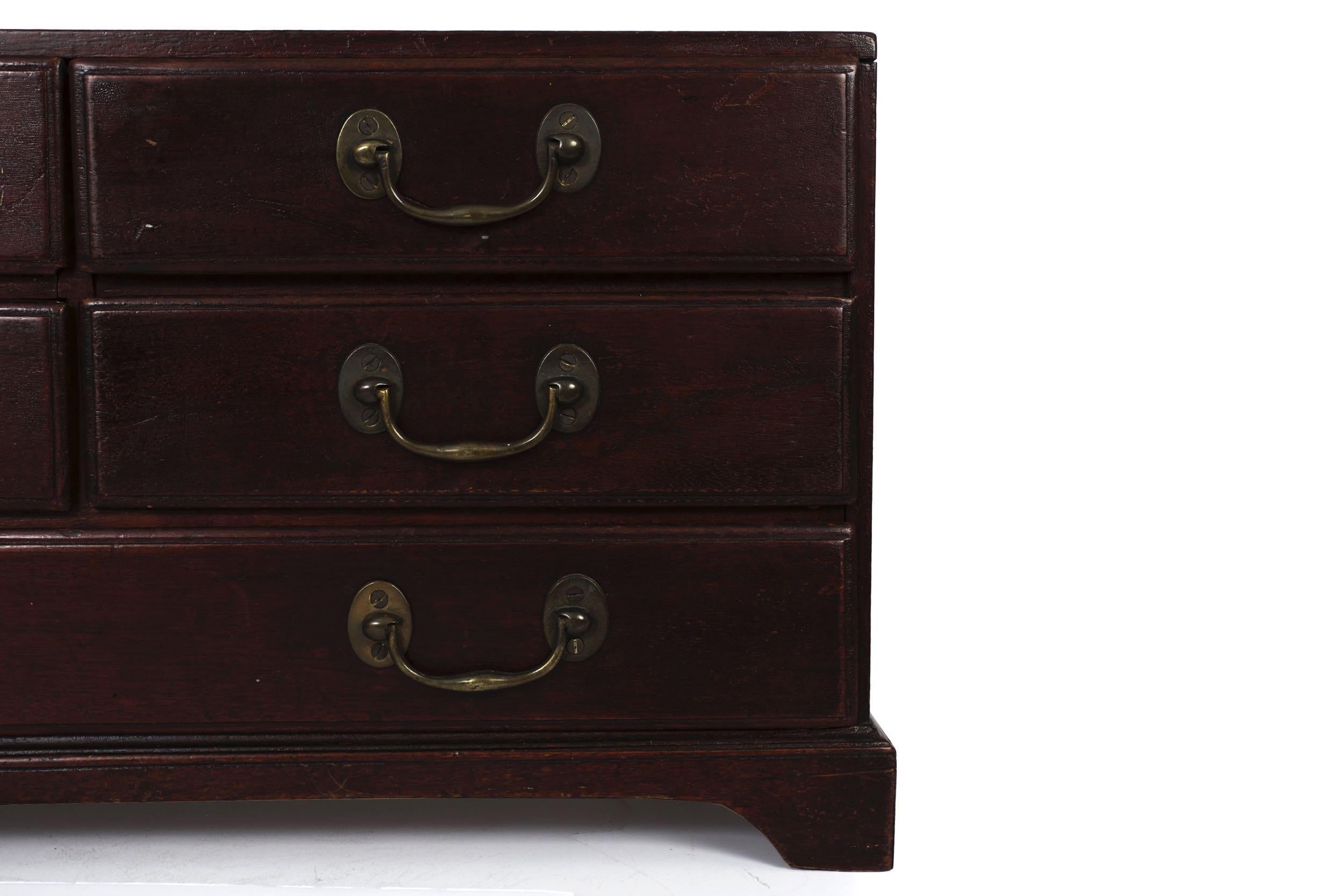 Miniature English George III Antique Mahogany Document Box Chest of Drawers For Sale 2