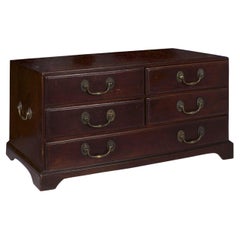 Miniature English George III Antique Mahogany Document Box Chest of Drawers
