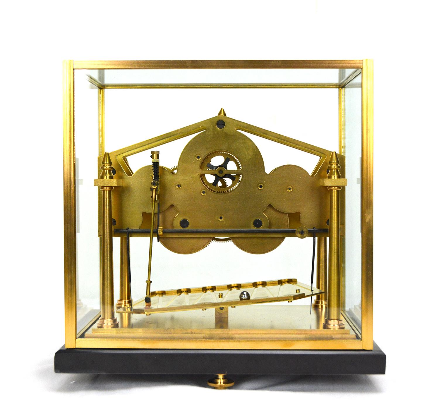 Miniature English William Congreve Rolling Ball Clock In Good Condition For Sale In Danville, CA