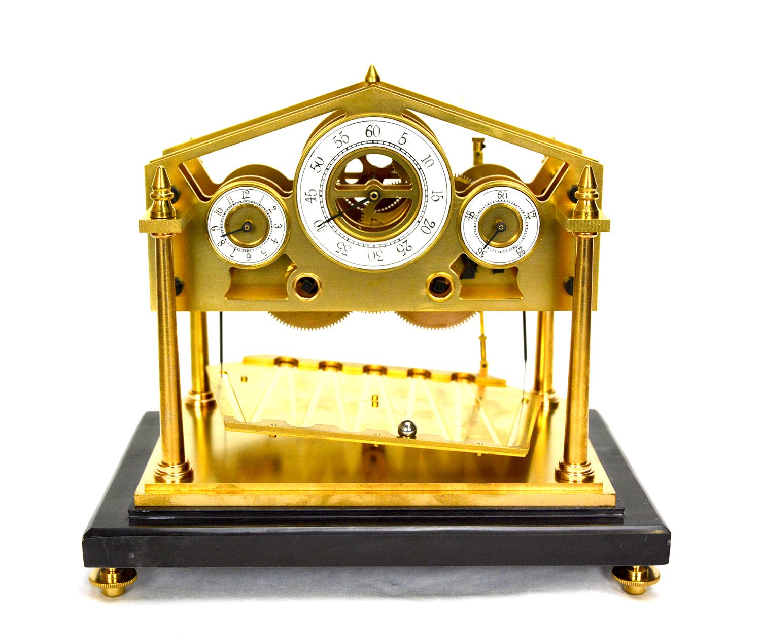 Miniature English William Congreve Rolling Ball Clock (20. Jahrhundert) im Angebot