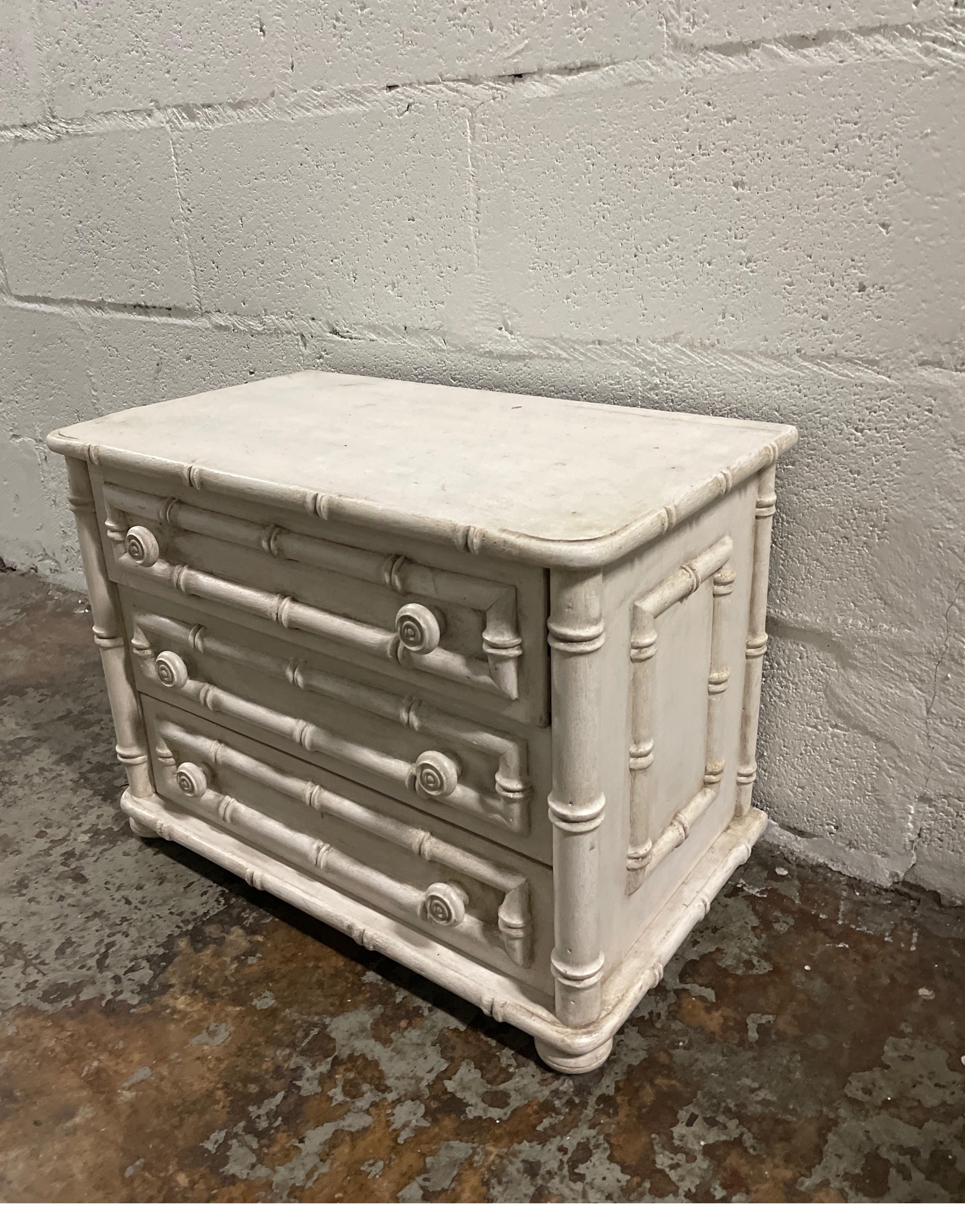 American Miniature Faux Bamboo Painted Chest For Sale