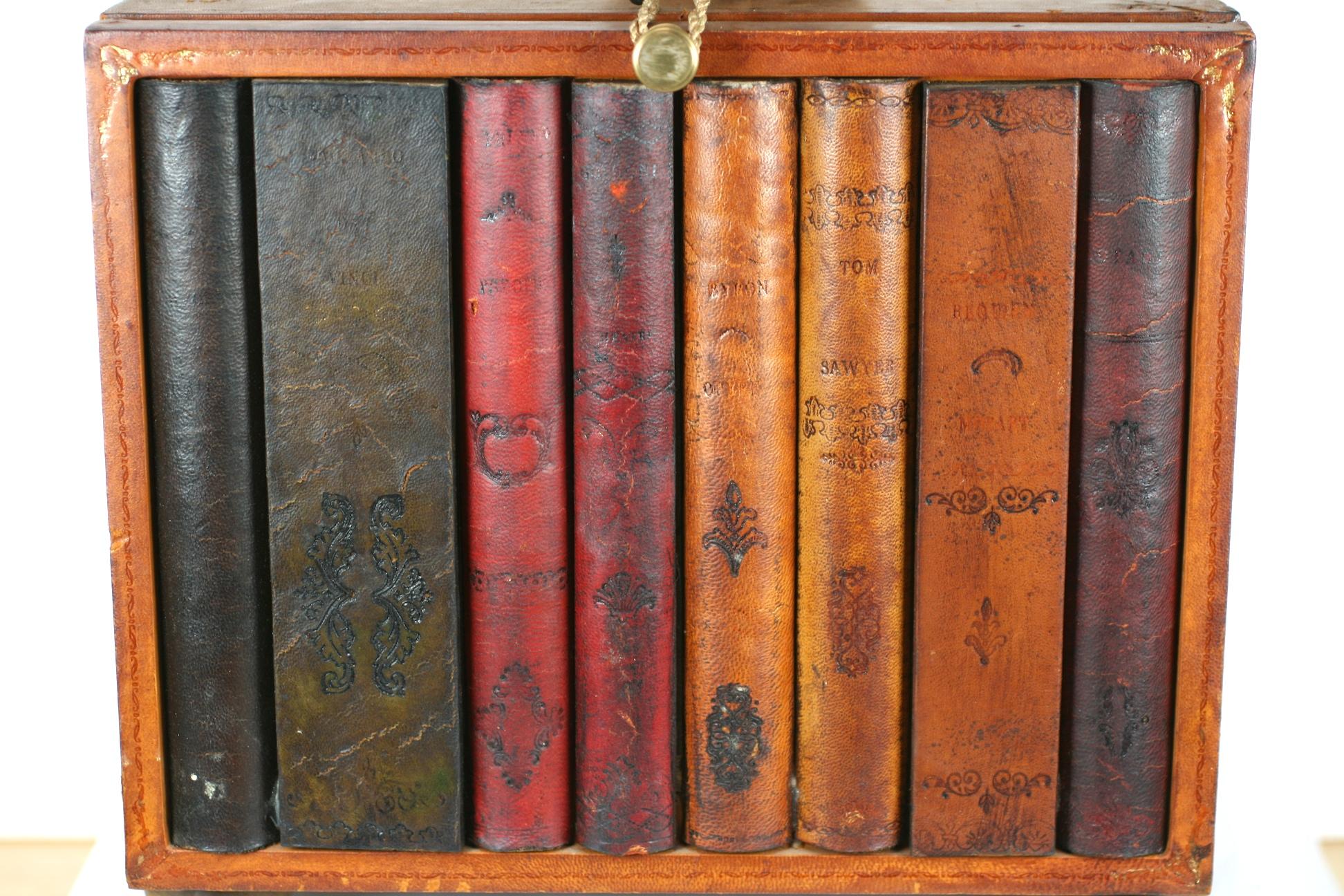 Wood Miniature Faux Library Drawers