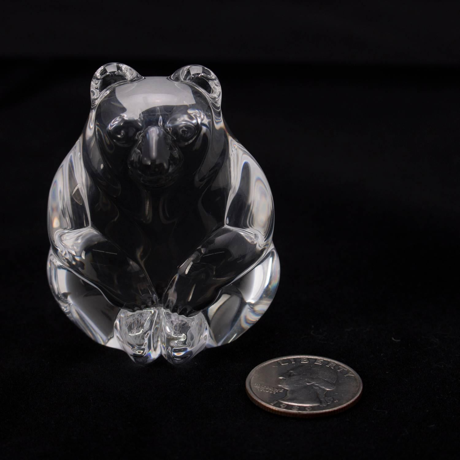 Miniature art glass crystal figural sculpture figurine of bear by Steuben, signed on base, 20th century

 ***DELIVERY NOTICE – Due to COVID-19 we are employing NO-CONTACT PRACTICES in the transfer of purchased items.  Additionally, for those who