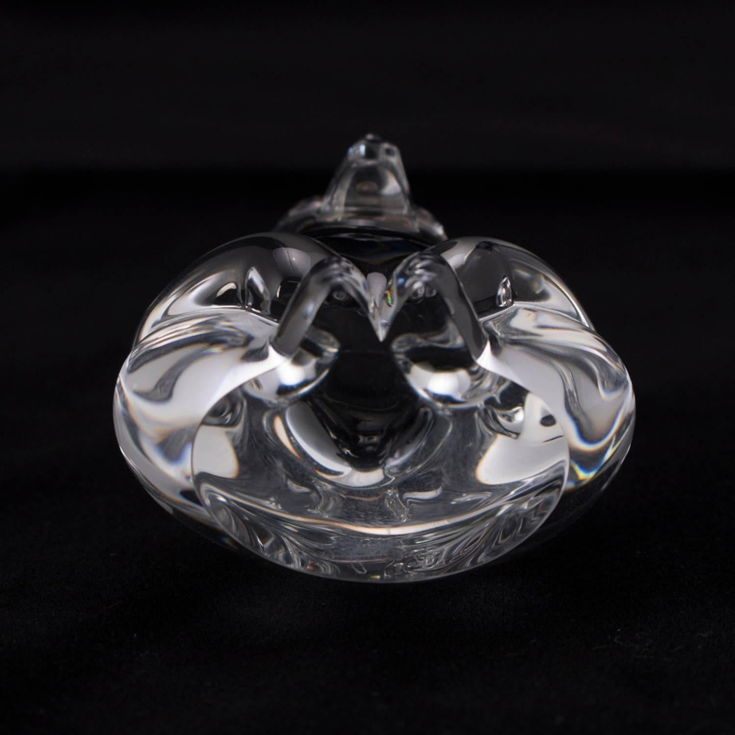 Miniature Figural Steuben Crystal Bear Sculpture, Signed, 20th Century 1