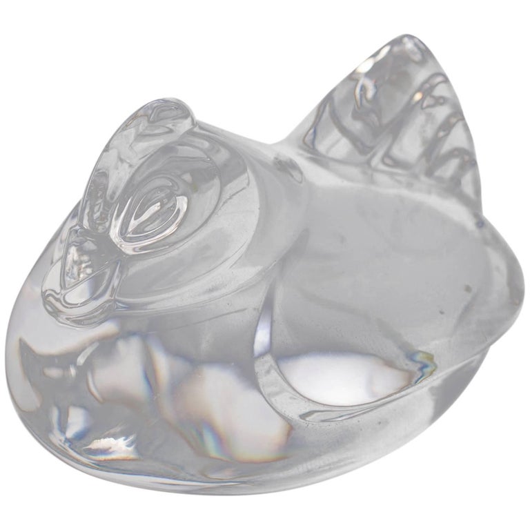Miniature Figural Steuben Crystal Chicken Sculpture, Signed, 20th
