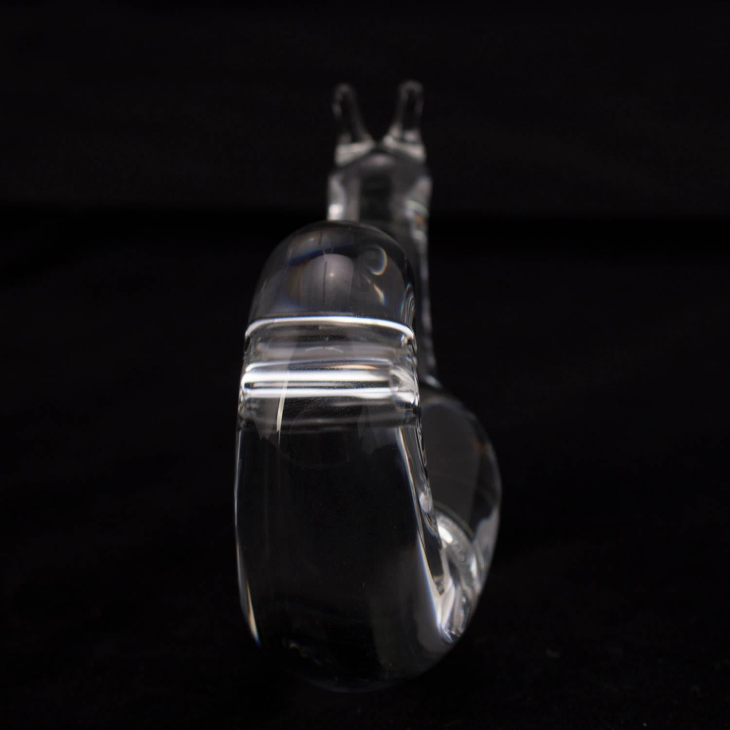 Miniature Figural Steuben Crystal Snail Sculpture, Signed, 20th Century 4