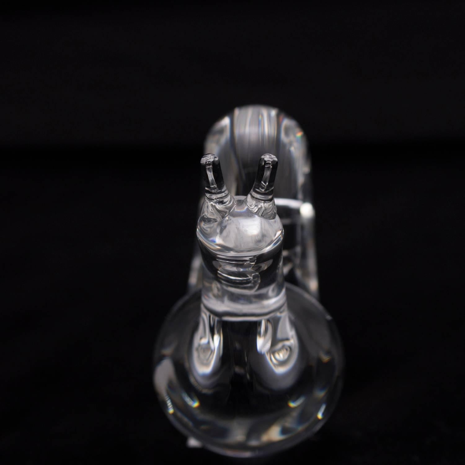 Miniature Figural Steuben Crystal Snail Sculpture, Signed, 20th Century 1