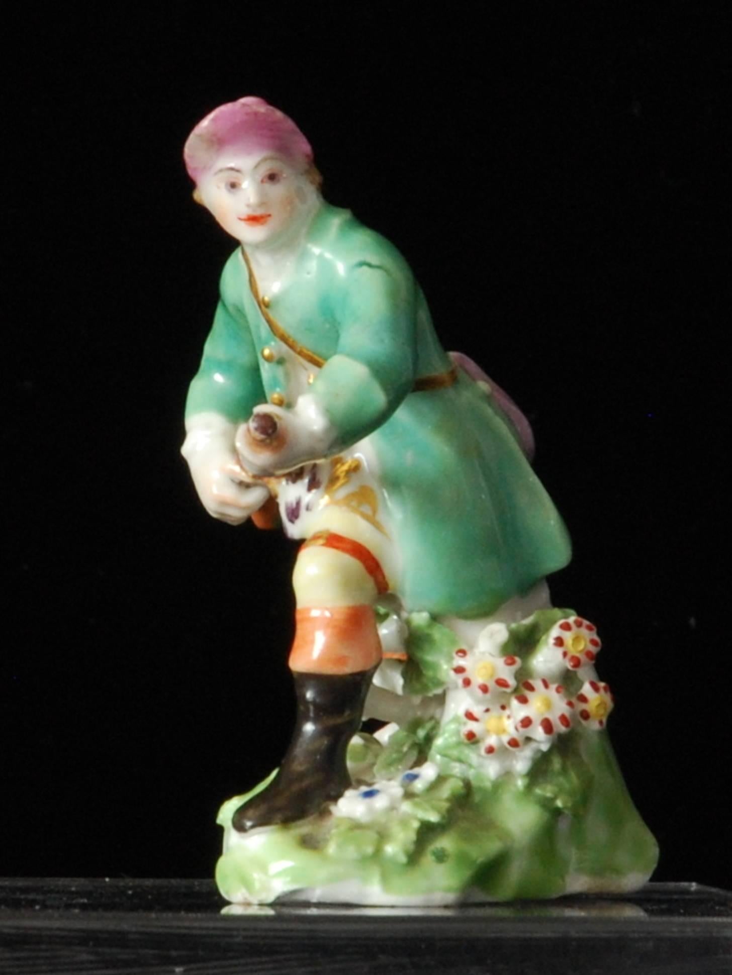 Molded Miniature Figure, Huntsman, Derby Porcelain Works, circa 1770
