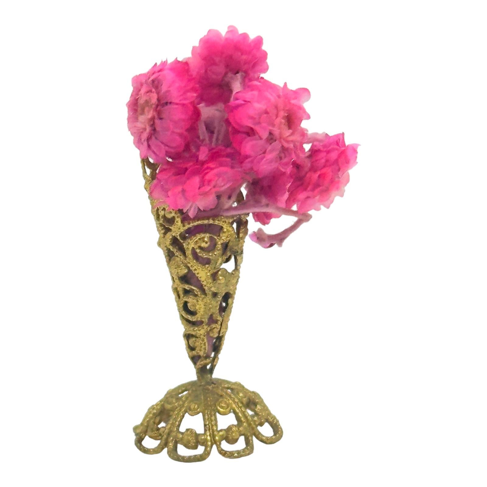Miniature Flower Stand Basket Erhard & Söhne Antique German Dollhouse Toy 1900s For Sale 3