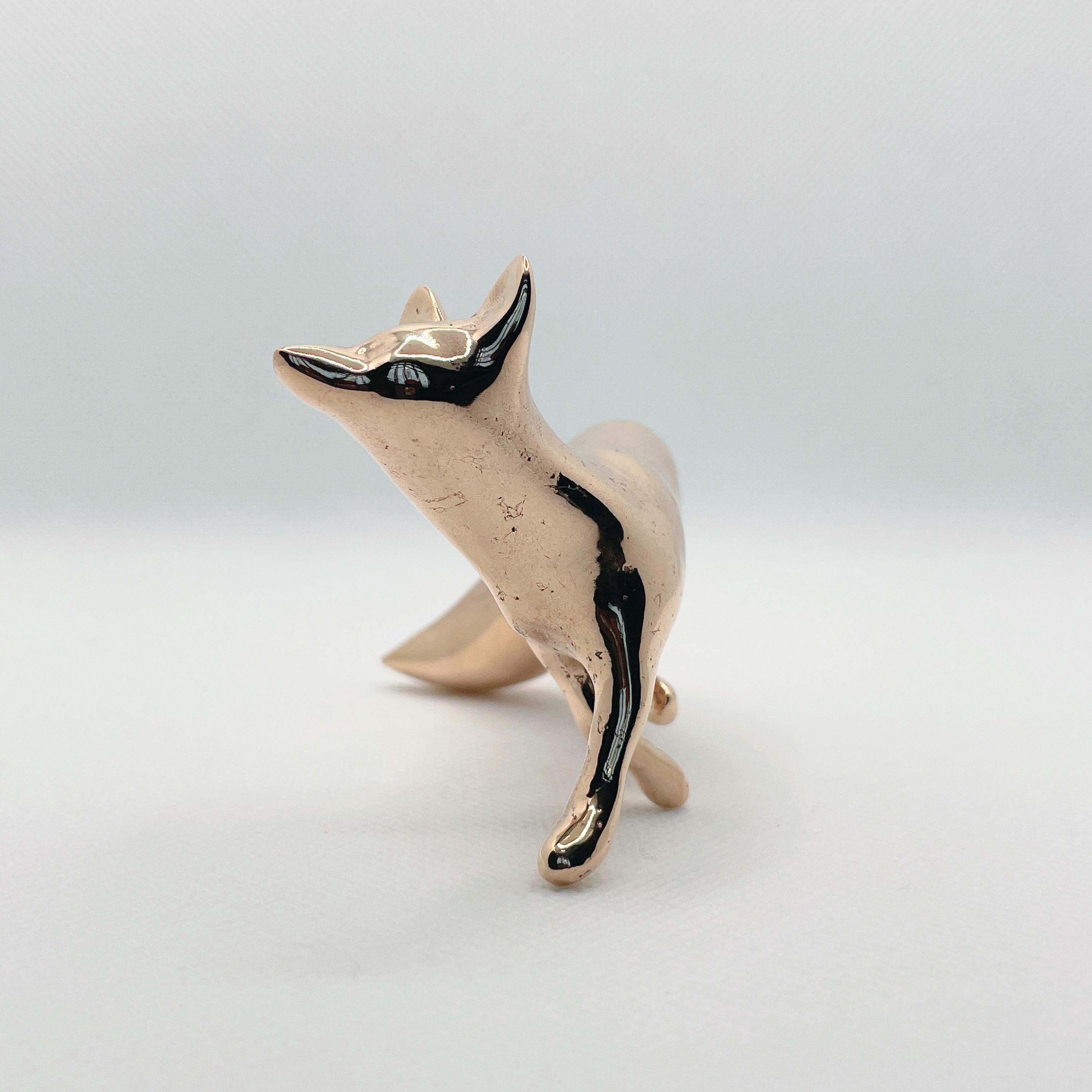 Britannico Scultura animale in bronzo massiccio in miniatura di Javier de la Rosa in vendita