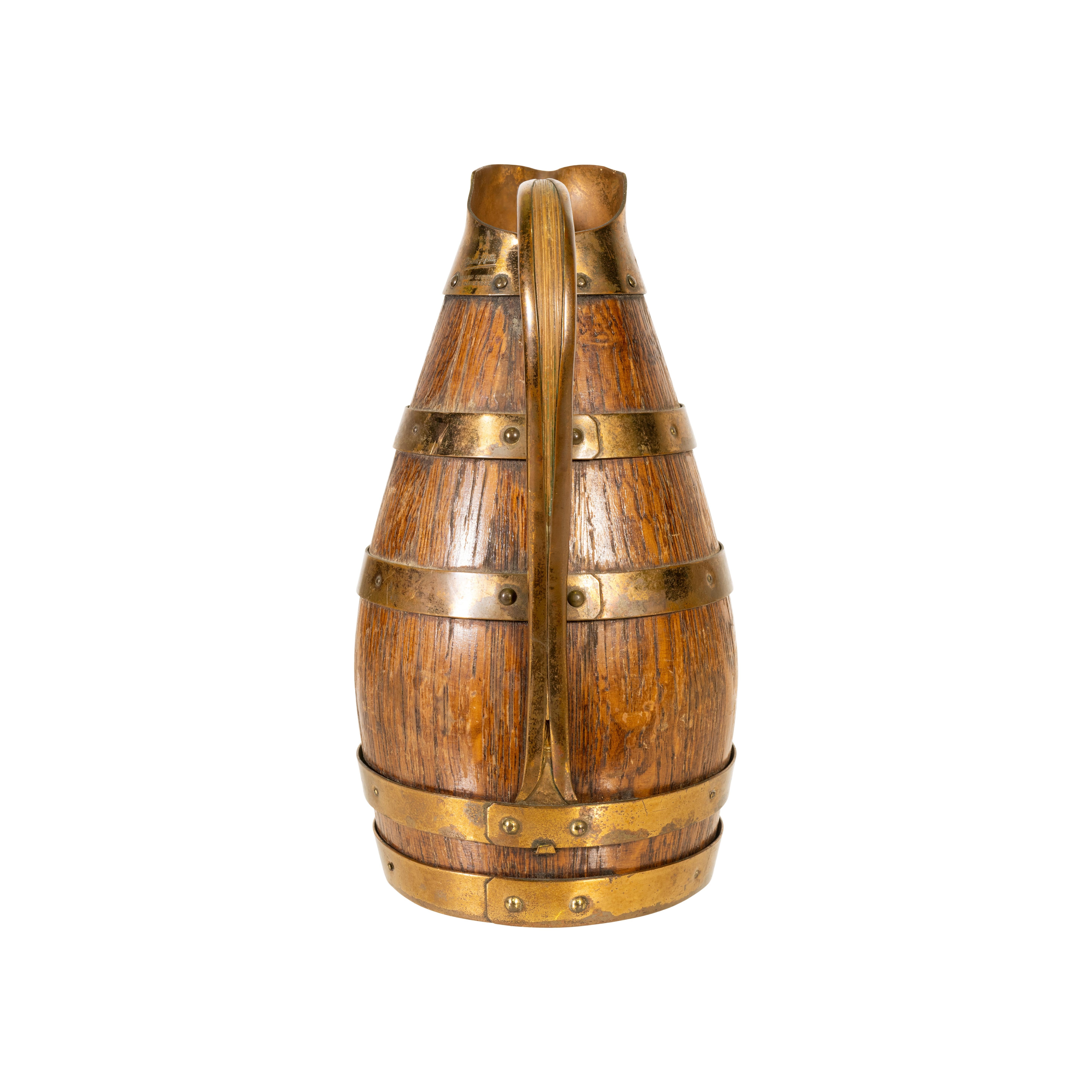 Hand-Carved Miniature French Alascian Wine Pitcher For Sale